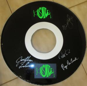 Phish 1990's Kick Drumhead (Black w/Phish logo's) Signed by PHISH