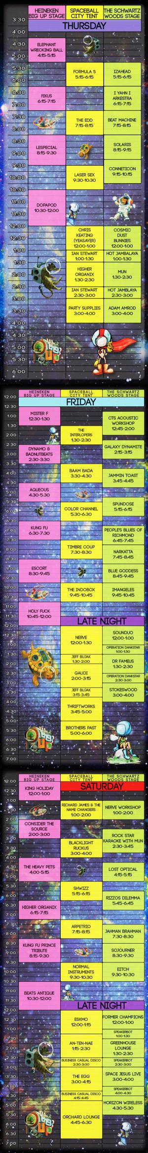 The Big Up 2013 schedule