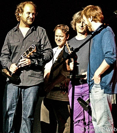 Phish accepting their Jammy | photos by Phil Emma