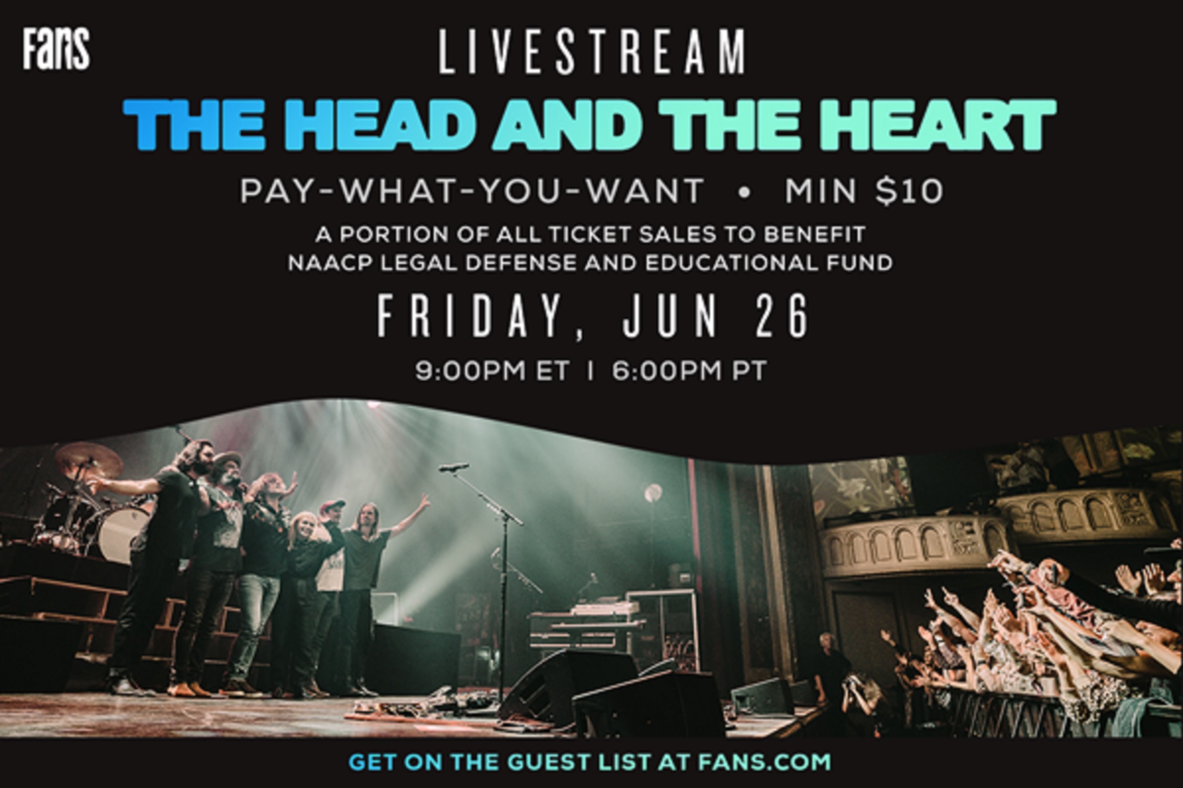 The Head and The Heart livestream to benefit NAACP Legal Defense
