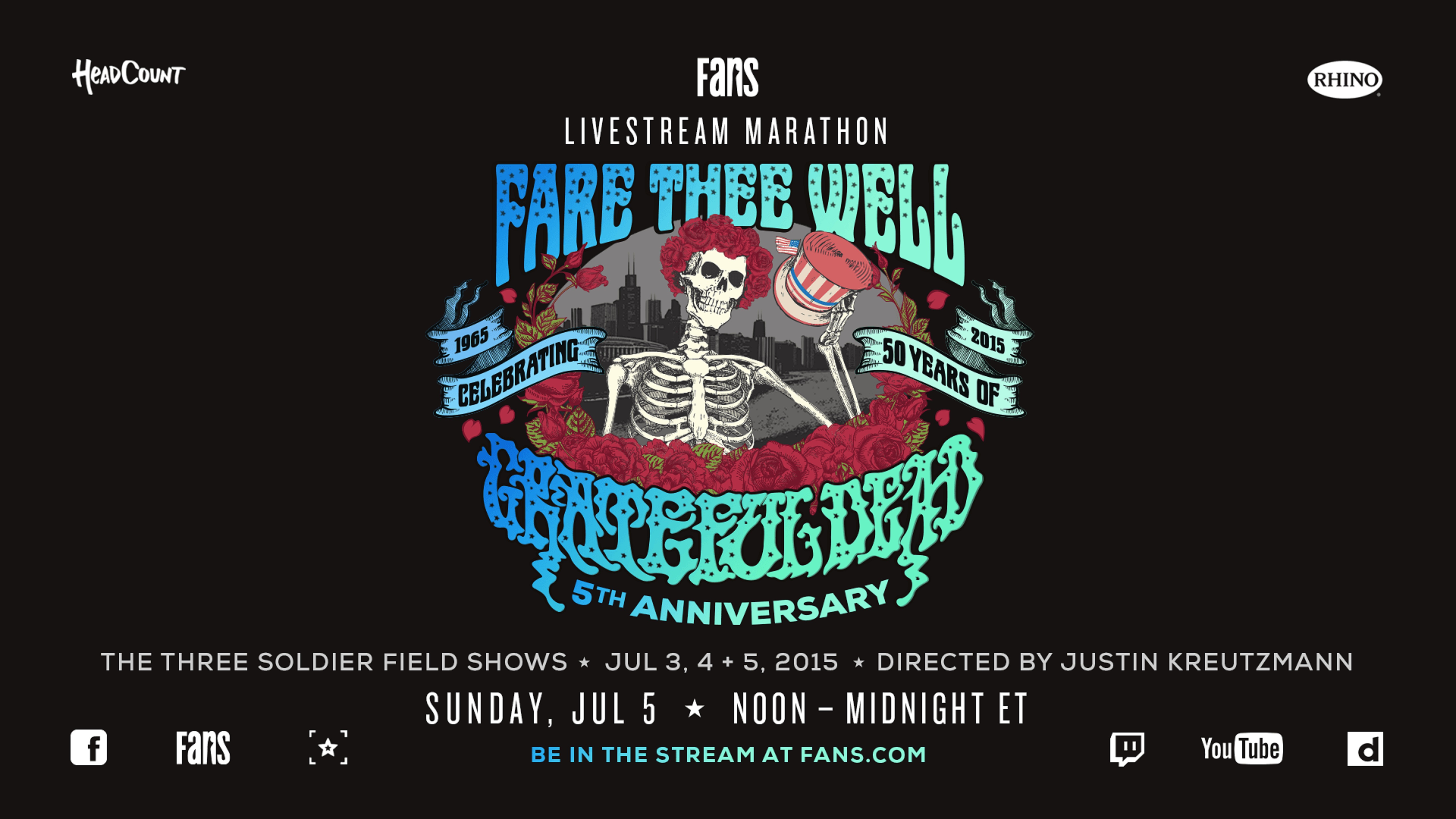 Stream all three Fare Thee Well shows on July 5th