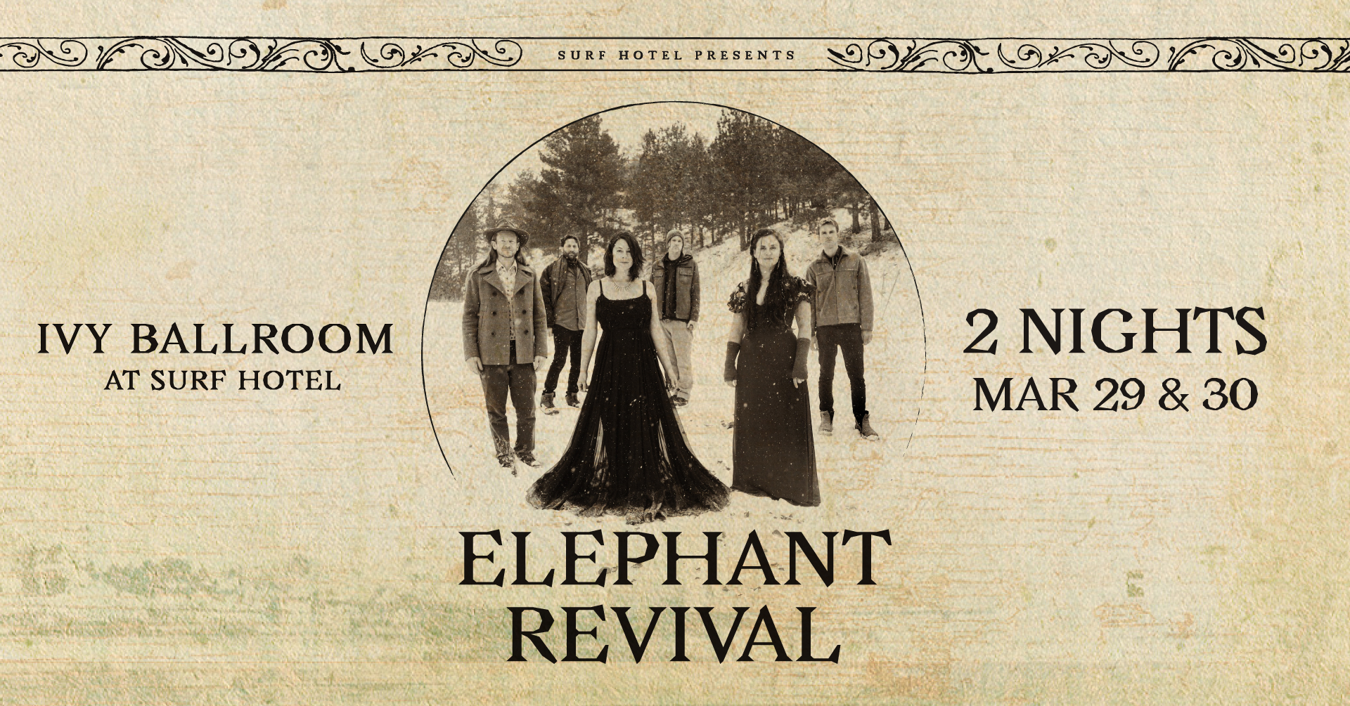 Elephant Revival To Perform in the Ivy Ballroom at Surf Hotel in Buena Vista, Colorado, March 29th & 30th
