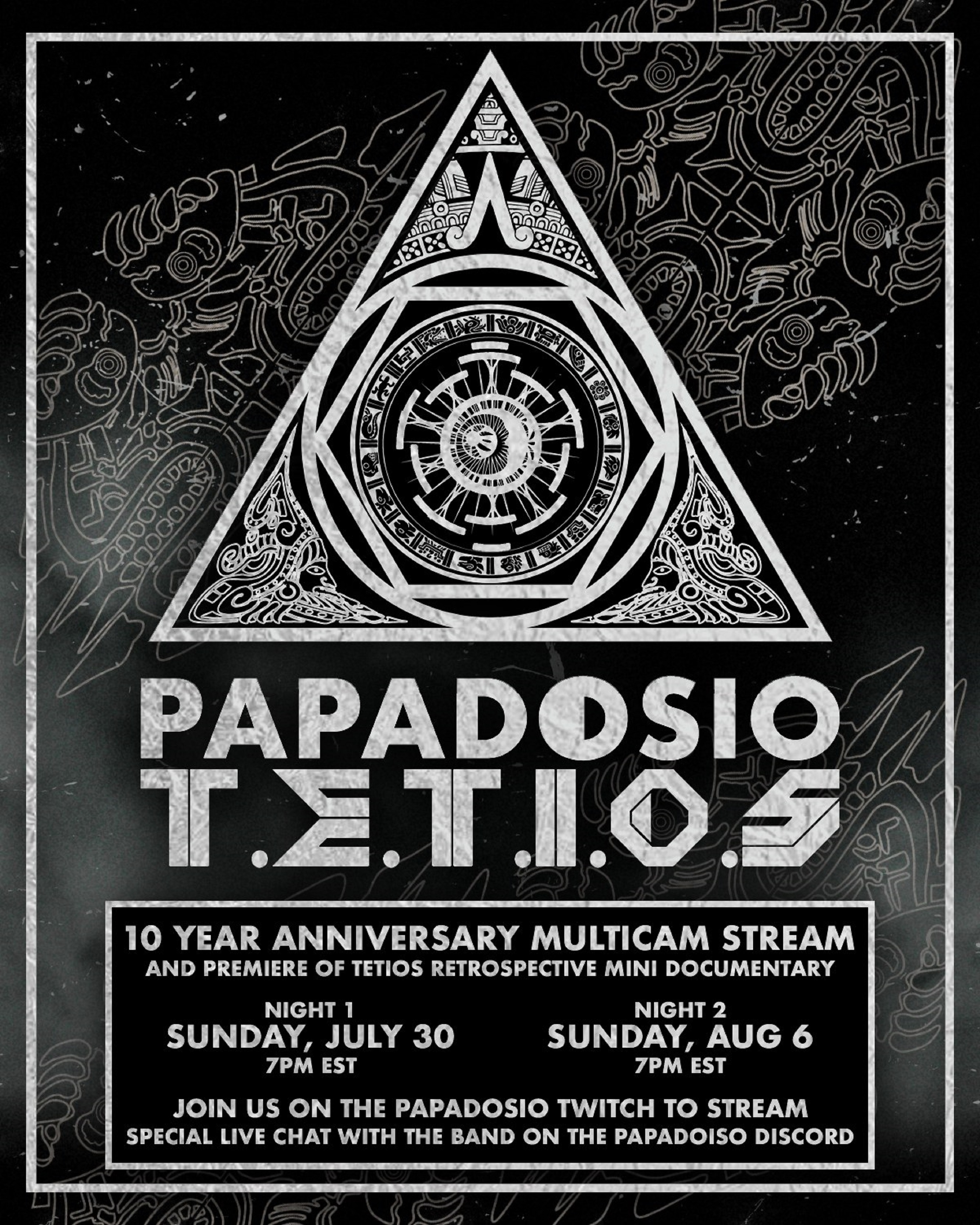 Papadosio Celebrates a Decade of TETIOS Free Multicam Stream for Two Nights on 7/30 & 8/6, 2023