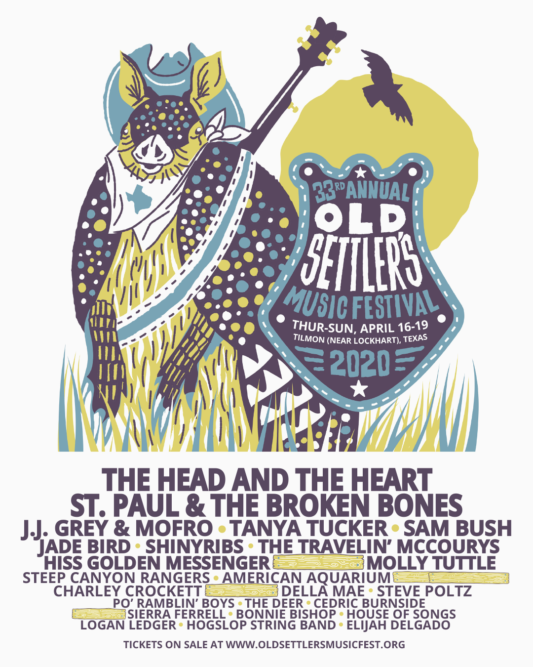 The Head and The Heart, St. Paul & The Broken Bones, Tanya Tucker to Headline the 2020 Old Settler's Music Festival