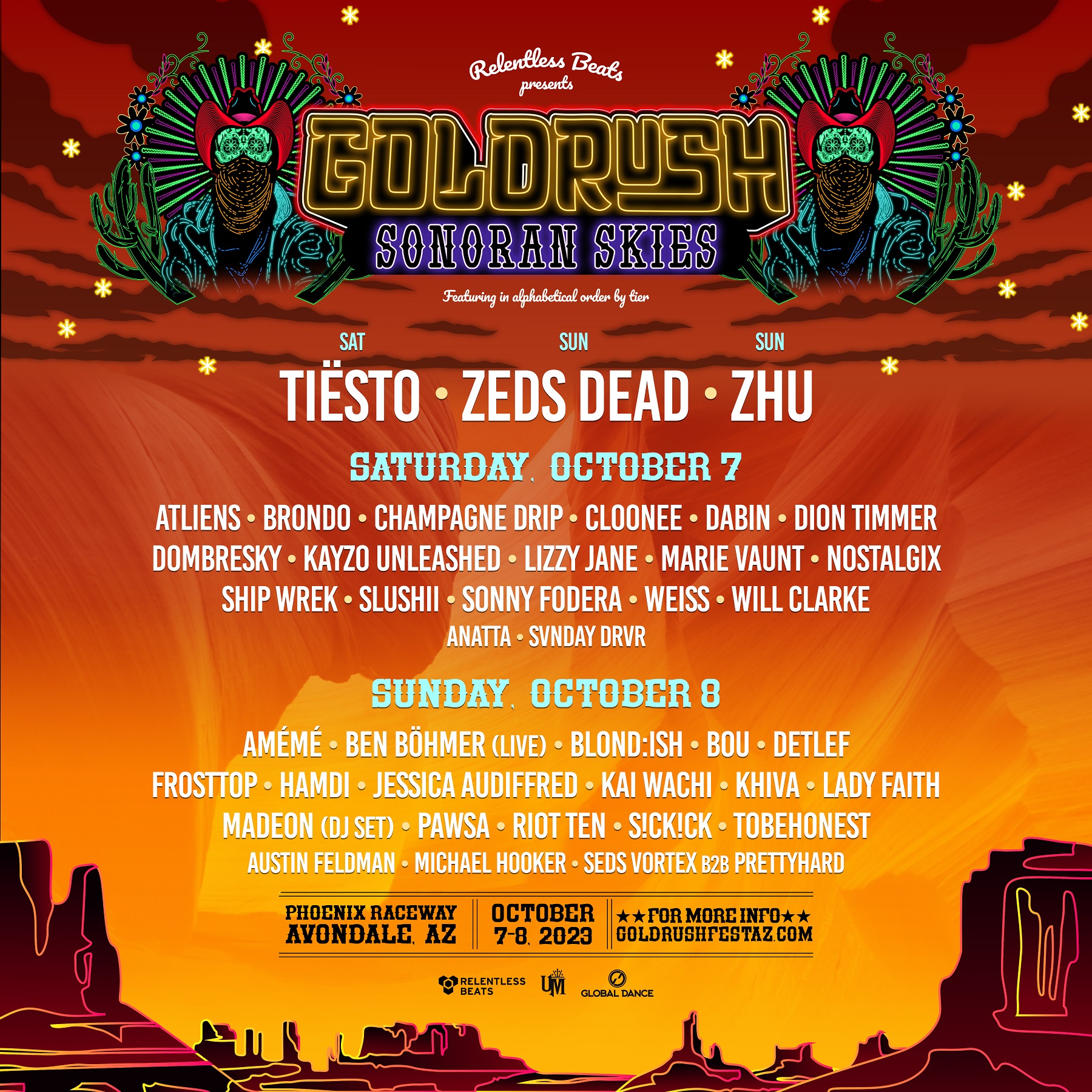  GOLDRUSH: SONORAN SKIES PHASE 02 LINEUP AND ARTIST-BY-DAY ANNOUNCED