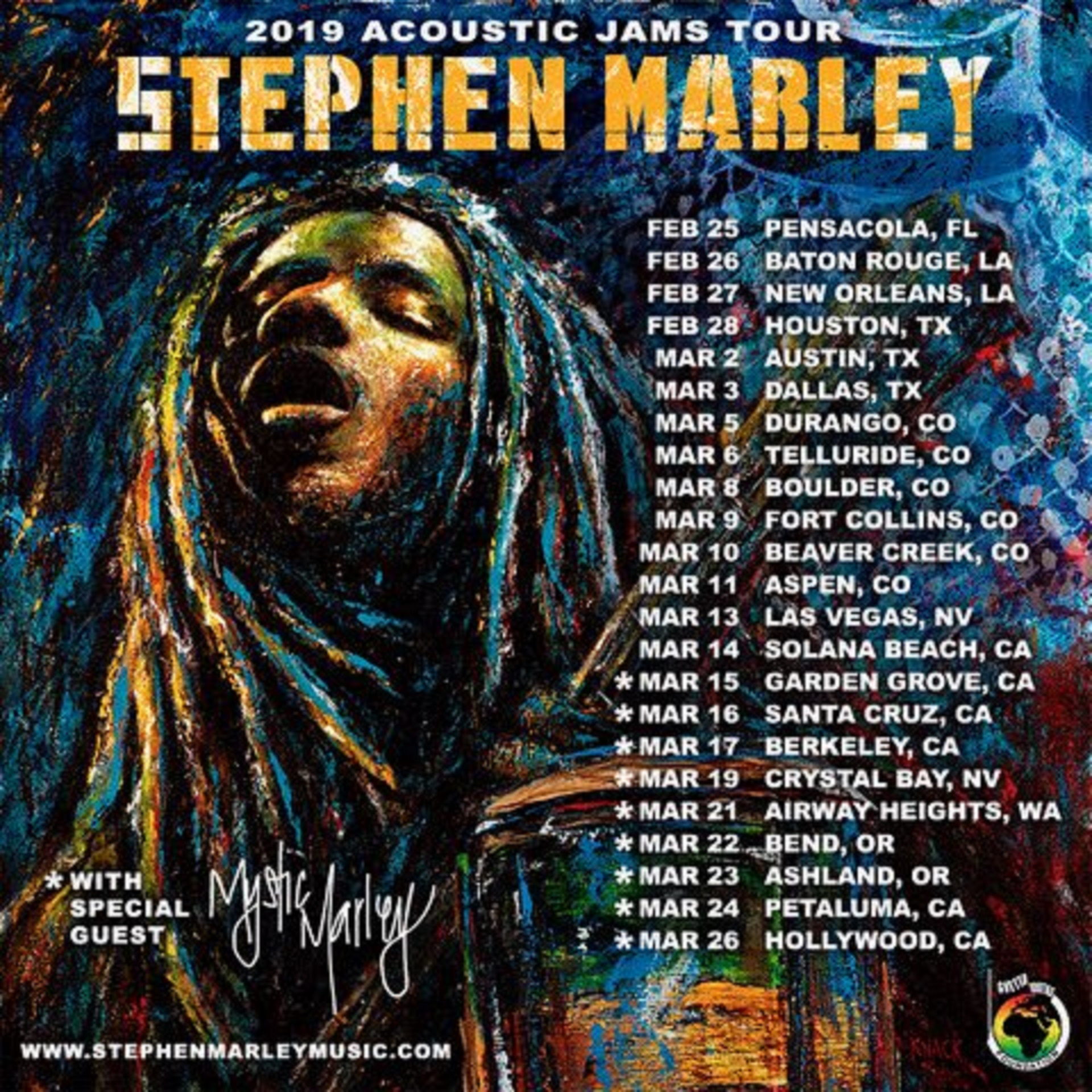 Stephen "Ragga" Marley Kicks Off 2019 Acoustic Tour Kicks Off