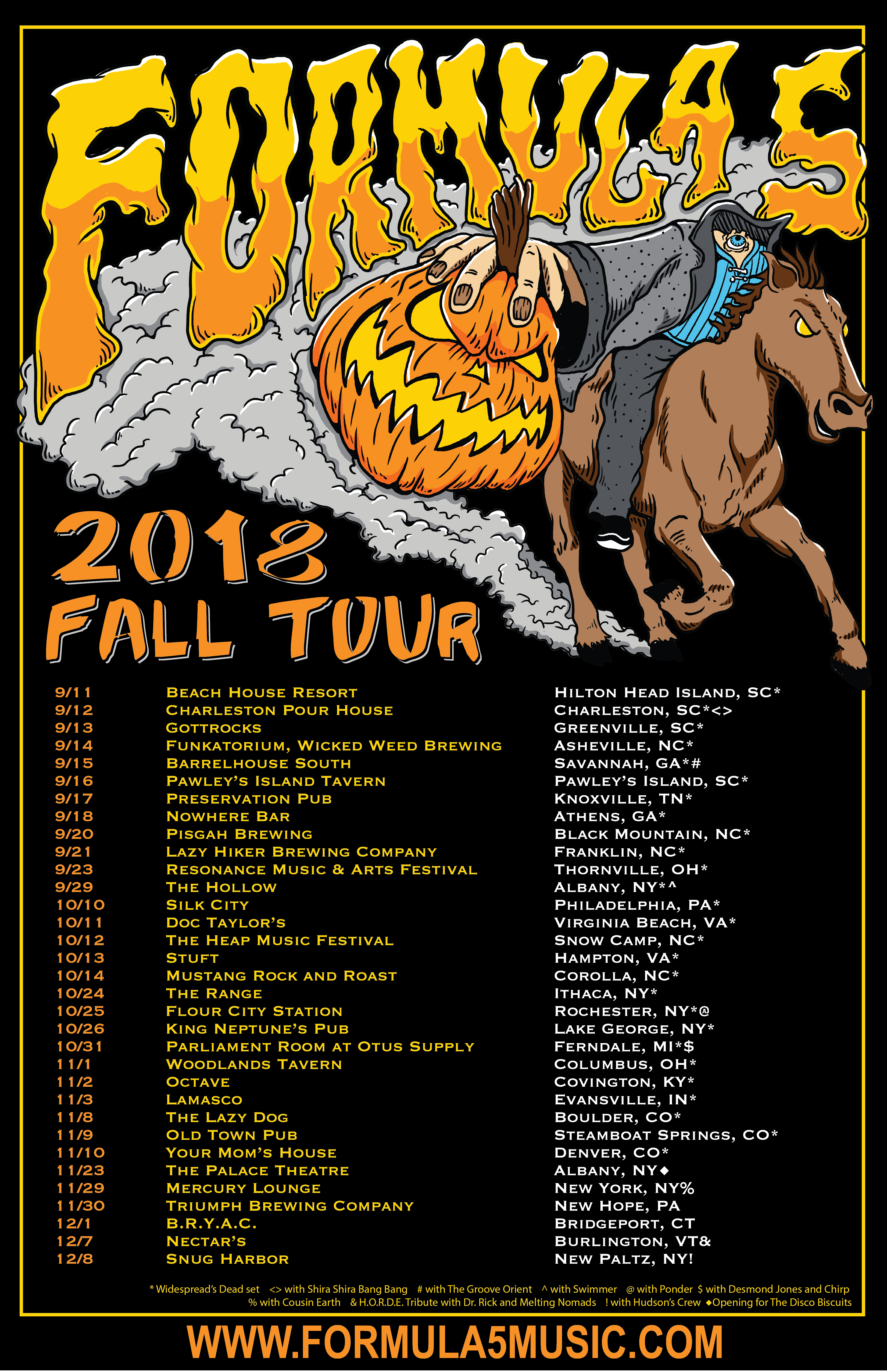 Formula 5 Announces Additional Fall Tour Dates featuring sets of ‘Widespread’s Dead’