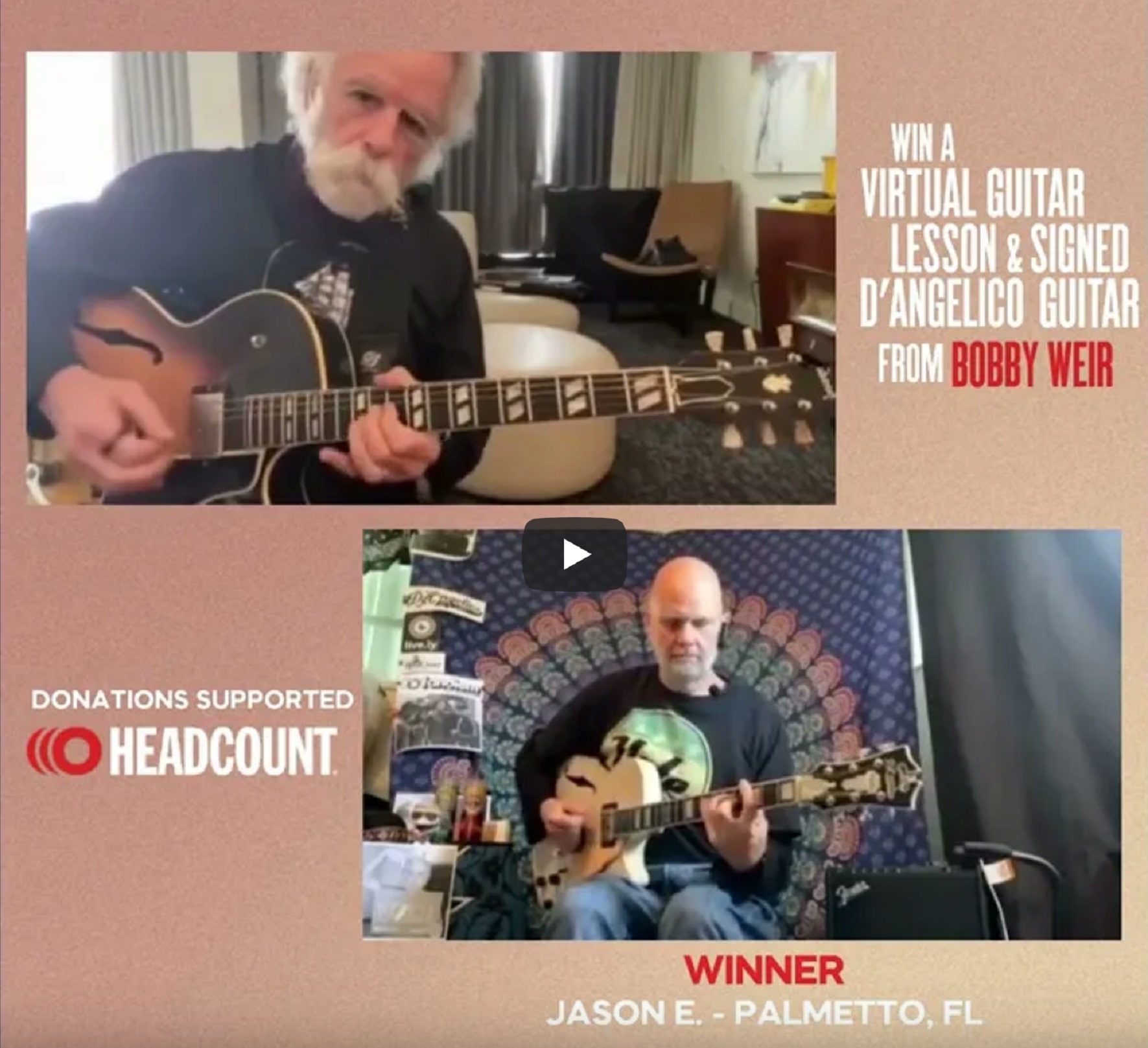 Bob Weir gives Guitar Lesson for HeadCount
