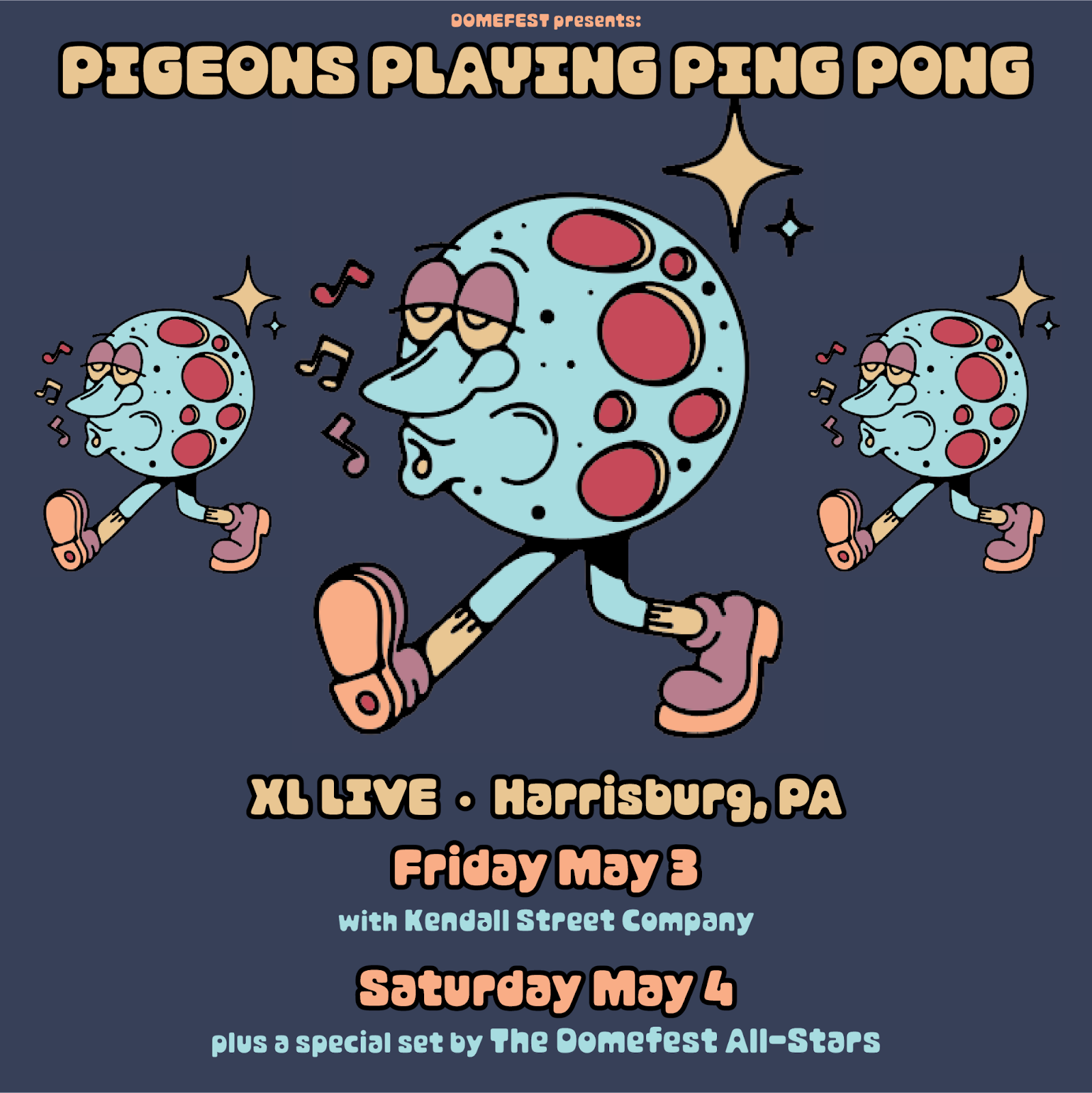 PIGEONS PLAYING PING PONG ANNOUNCES TWO-NIGHT RUN IN HARRISBURG, PA