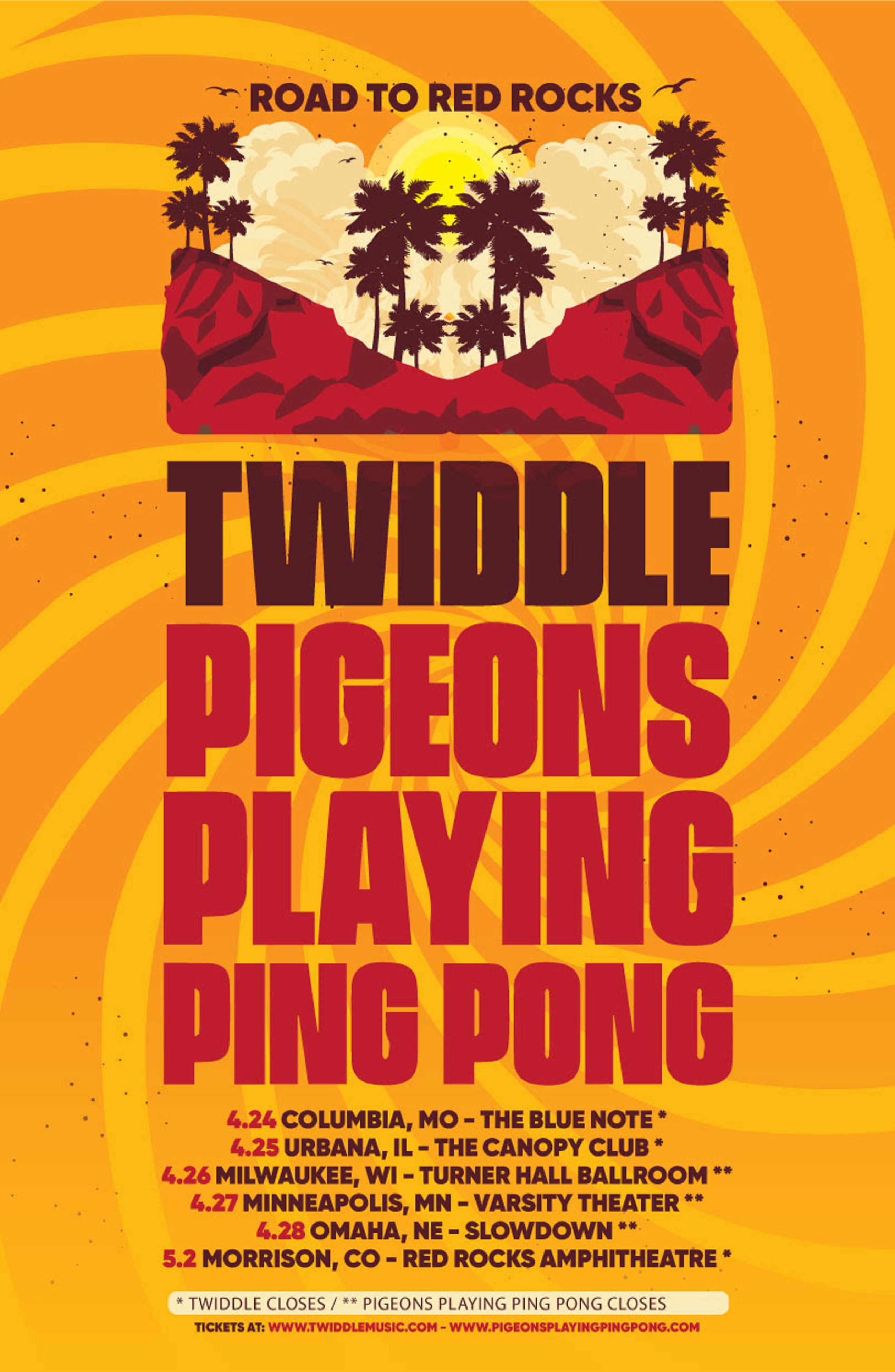 Twiddle & Pigeons Playing Ping Pong Share "Road To Red Rocks" Dates