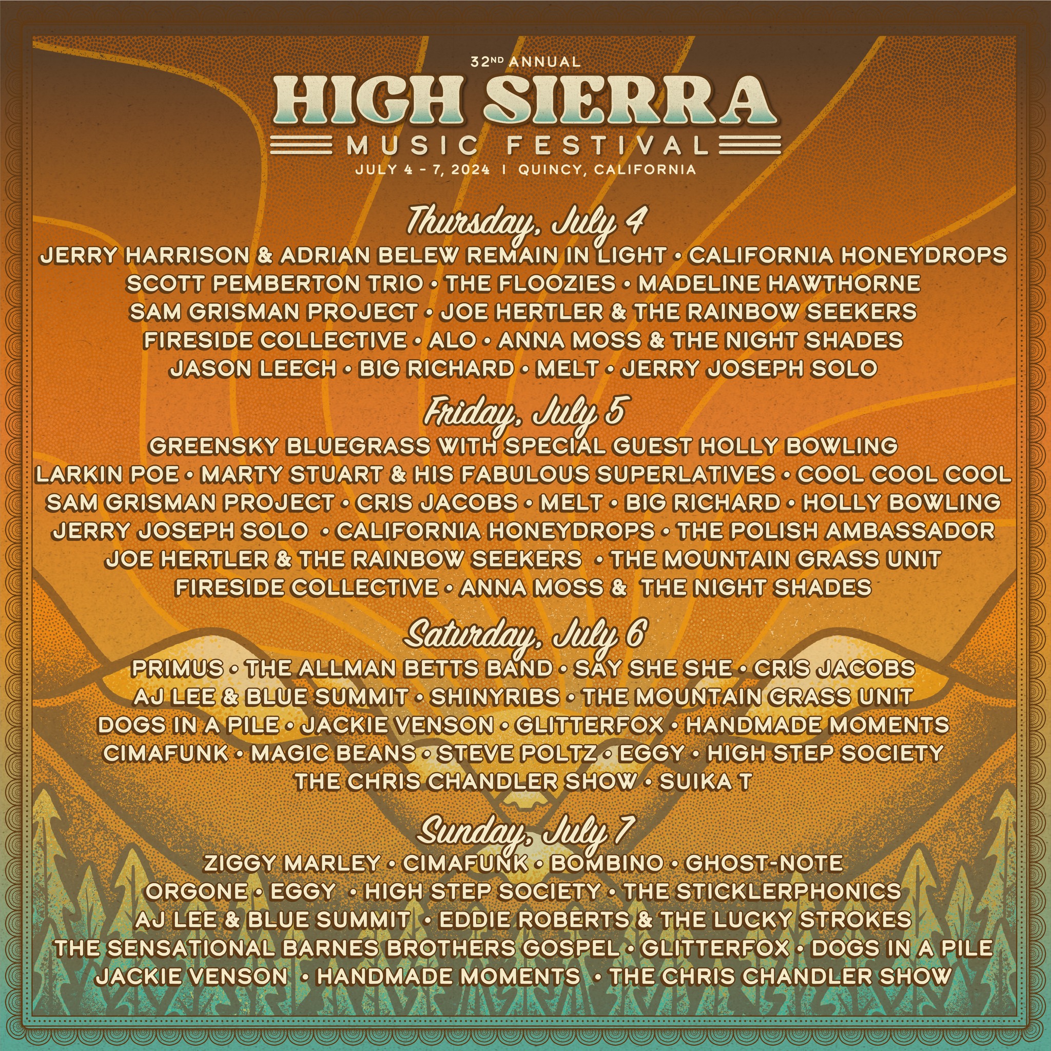 High Sierra Music Festival music lineup