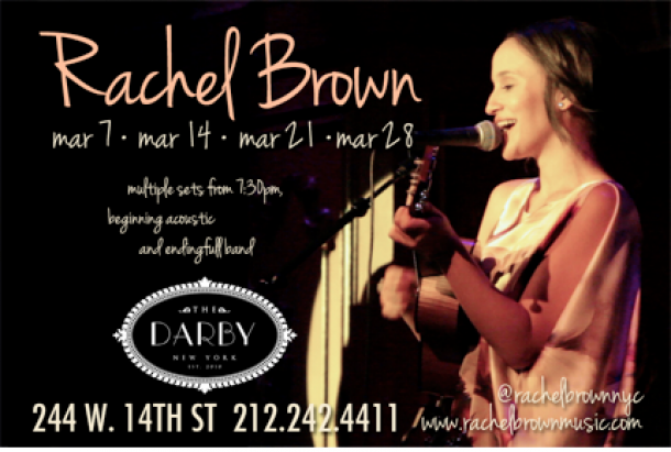 Rachel Brown will play several shows at The Darby