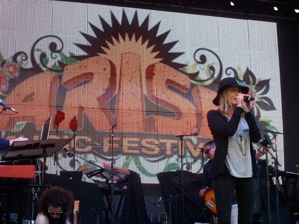Daryl Hannah speaks at the inaugural ARISE Fest.