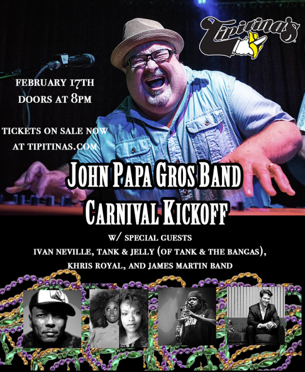 John Papa Gros holding second annual Carnival Kickoff February 17th