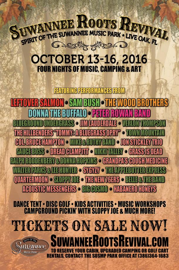 Suwannee Roots Revival Adds Leftover Salmon, The Wood Brothers, Sam Bush, The HillBenders’ Tommy