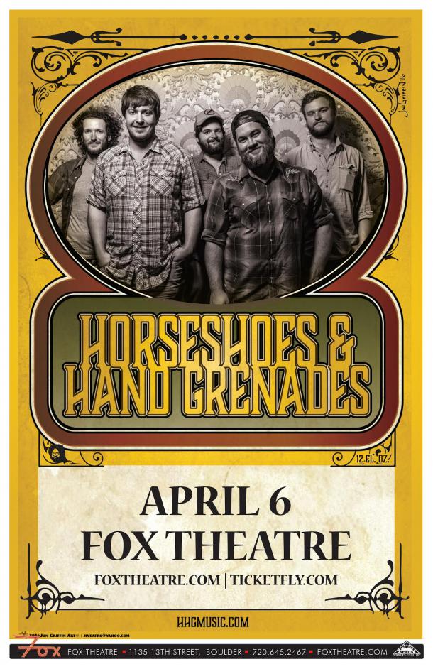 Horseshoes & Hand Grenades to play The Fox Theater, April 6th, 2017