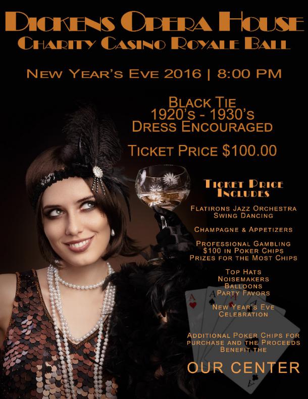 Join FJO this New Year's Eve for Casino Night at the Dickens Opera House