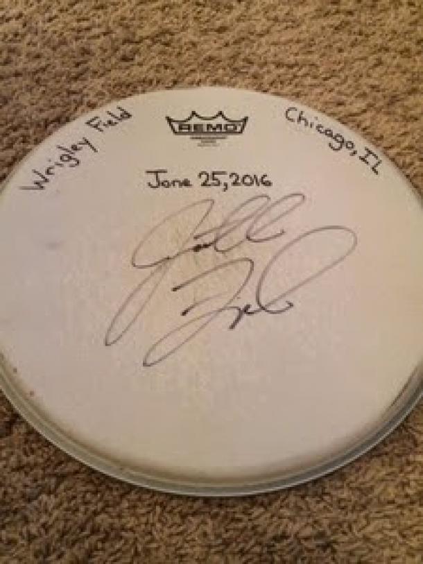 Fishman signed drumhead