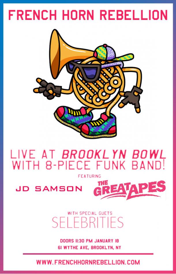 French Horn Rebellion will play the Brookyln Bowl this Friday