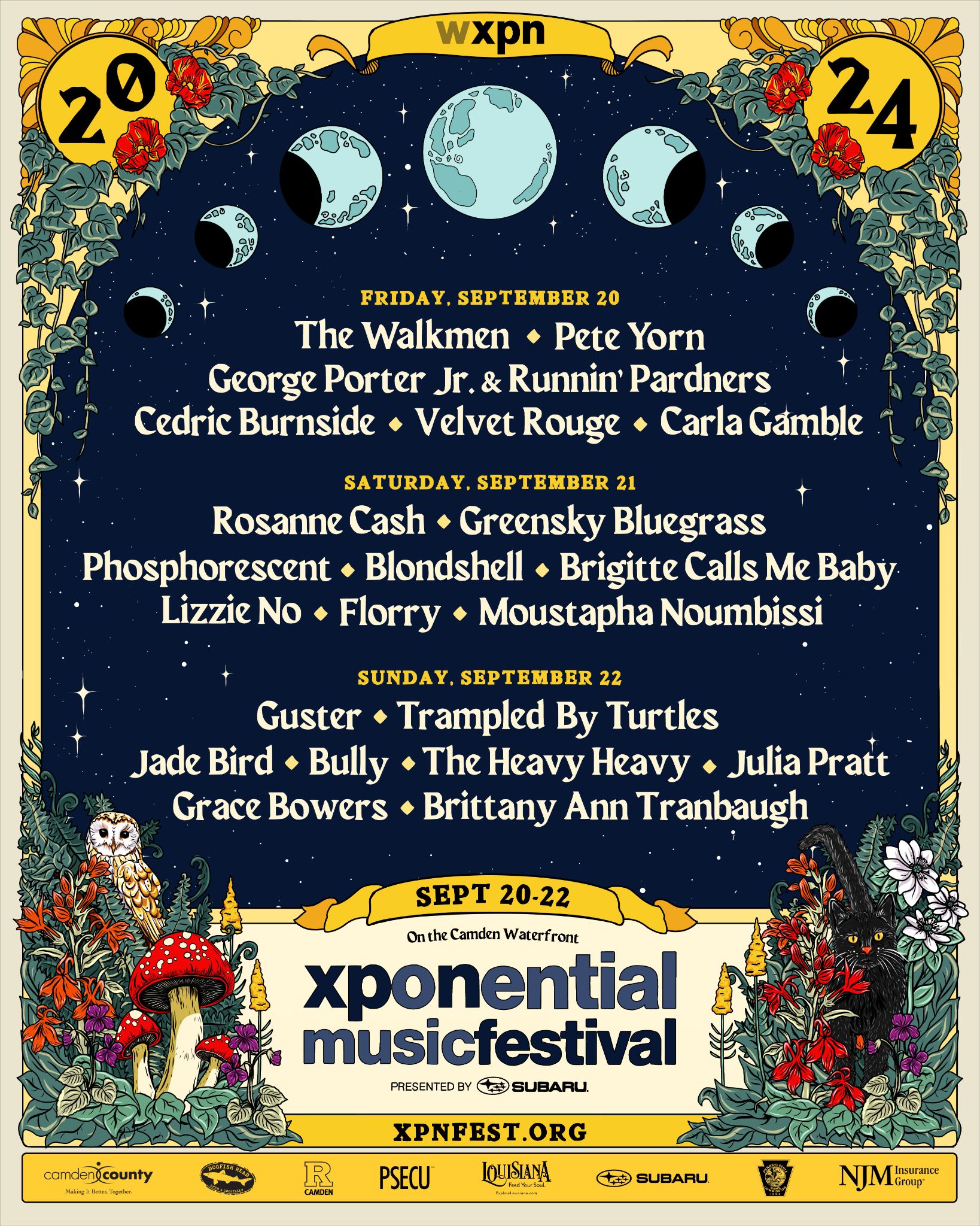 WXPN announces more artists and daily lineups for XPoNential Music Festival, Sept. 20-22 in Camden, NJ