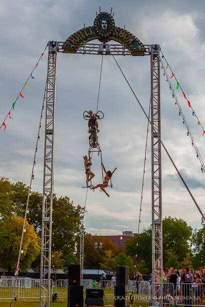 Circus Ina Motorcycle High-Wire Acrobats
