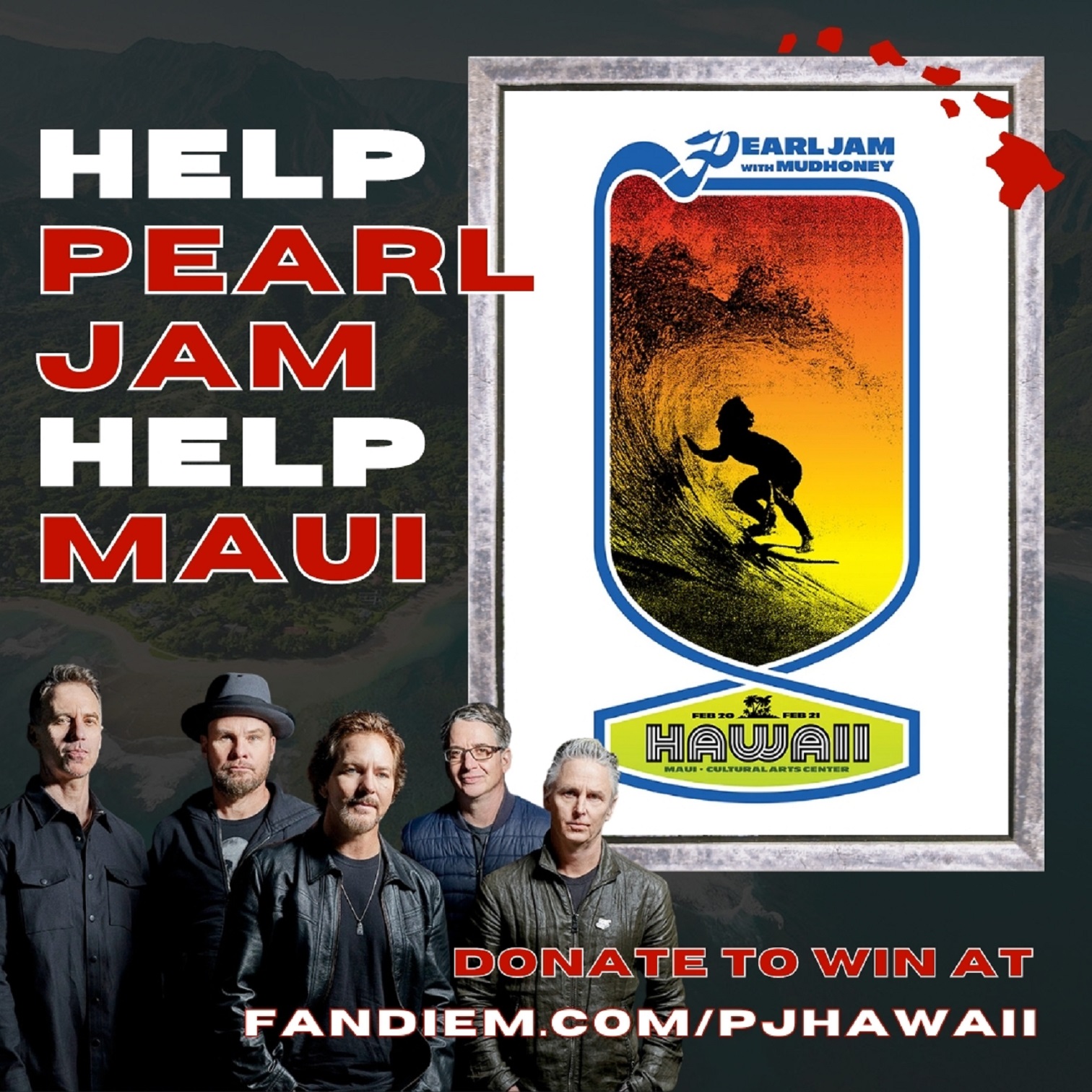 Pearl Jam Help Those Affected by Maui Fires + Give Away Signed Guitar for Donations