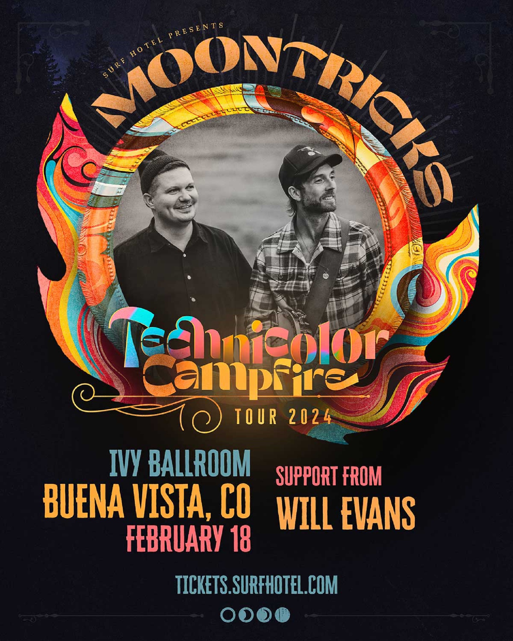 Nationally Renowned Electro-Folk Duo Moontricks and Special Guest Will Evans Will Perform in the Ivy Ballroom in Buena Vista, Colorado on Sunday, February 18th
