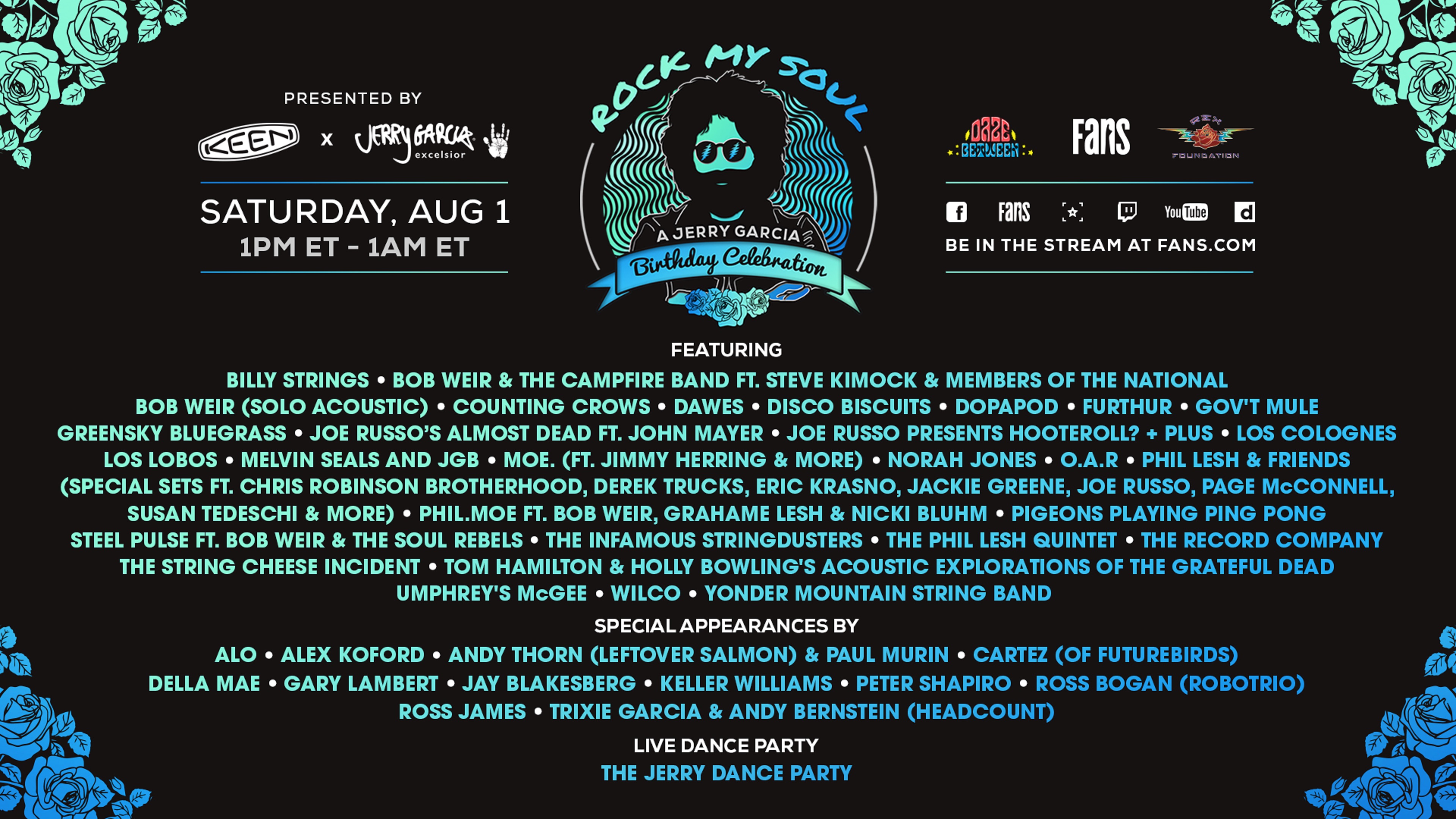 Rock My Soul Lineup Announced - Norah Jones, Los Lobos, Wilco, Counting Crows, Phil Lesh, Bob Weir, Joe Russo's Almost Dead ft. John Mayer + More