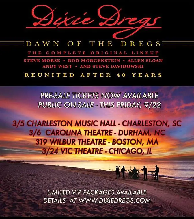 Dixie Dregs 'Dawn of the Dregs' 2018 Tour