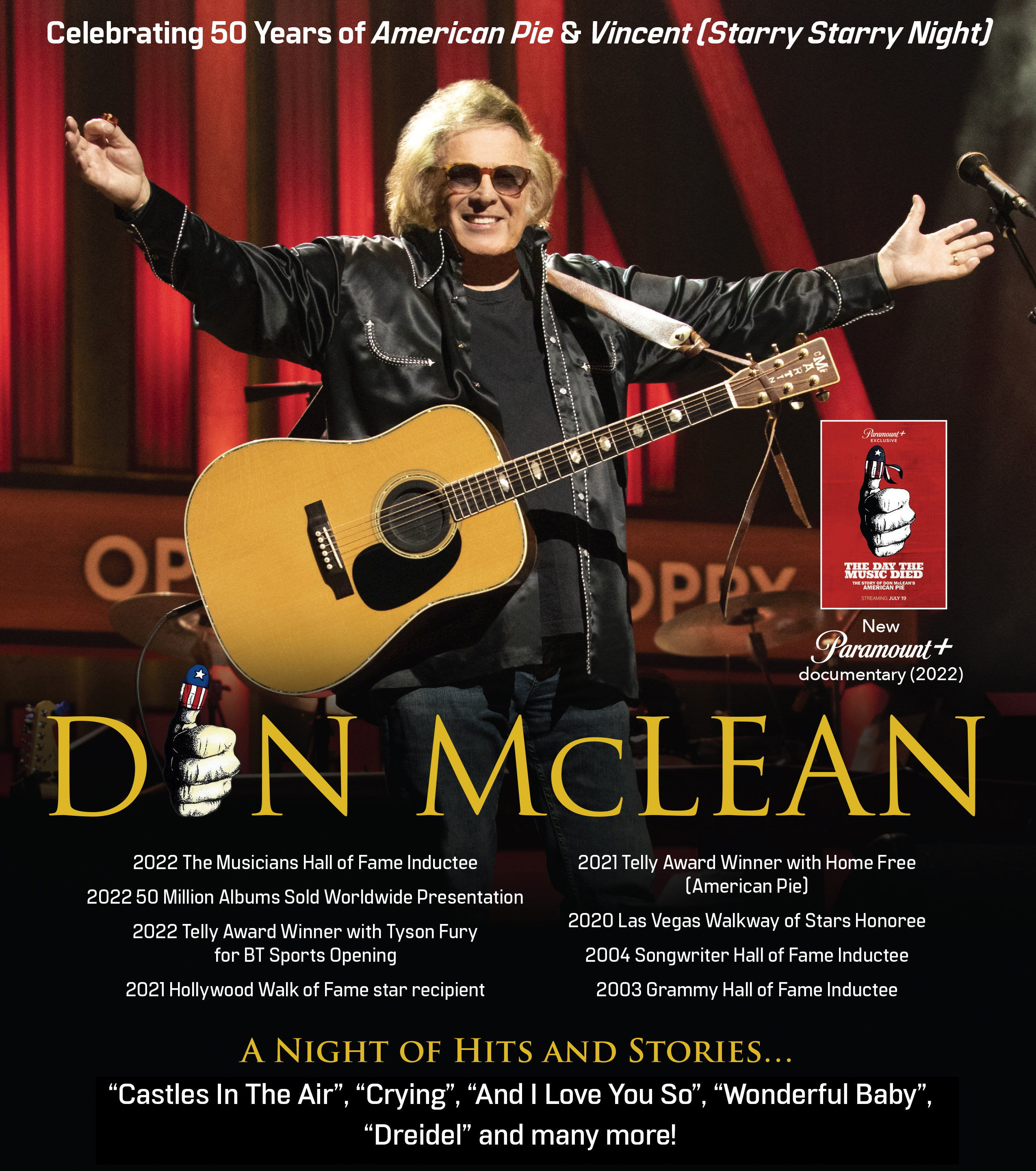 Don McLean Announces Fall Tour Dates In Celebration Of 50th Anniversary Of "Vincent (Starry, Starry Night)"