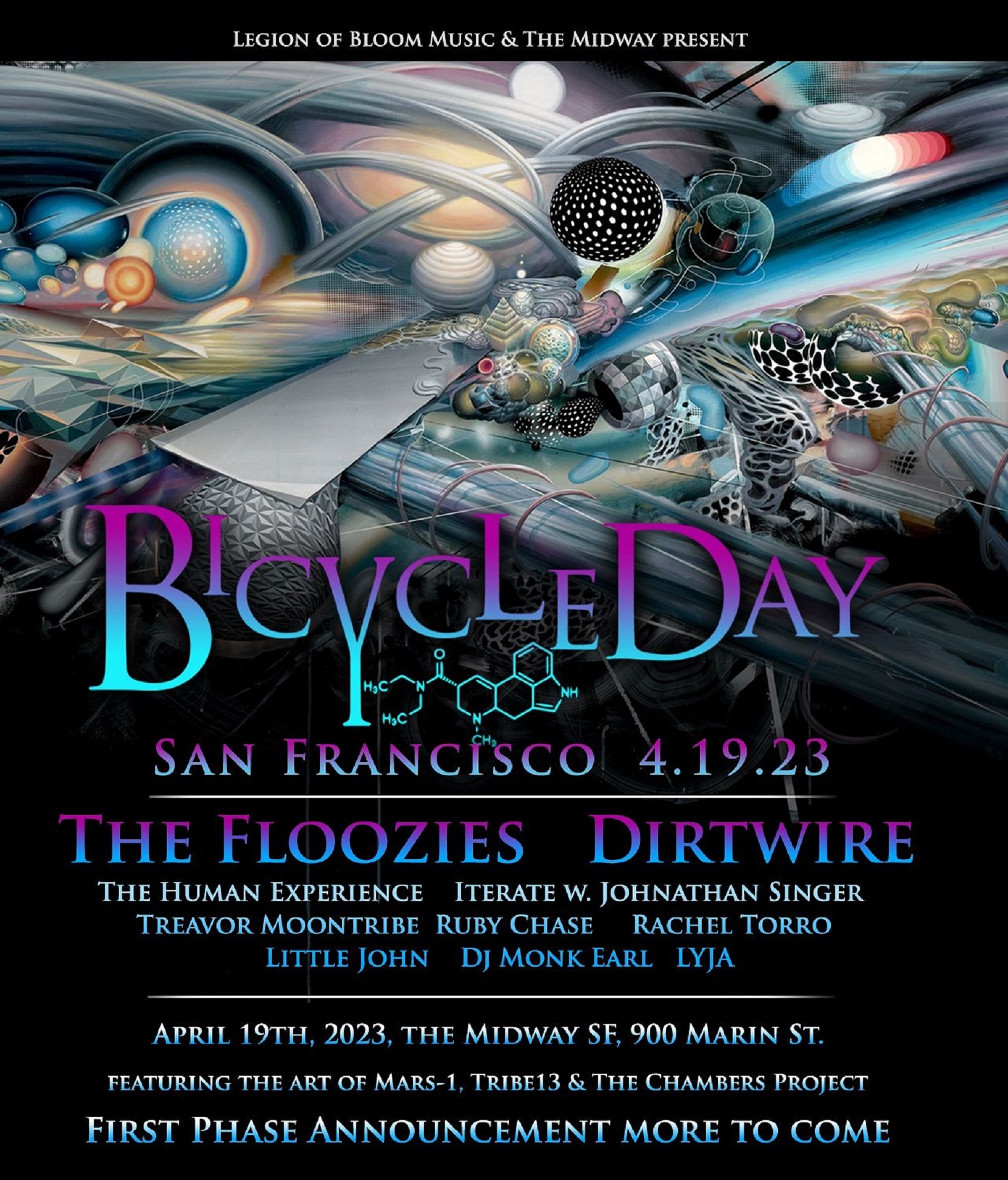 Bicycle Day SF returns with addition of a Two-Day Psychedelic Conference + Performances by The Floozies