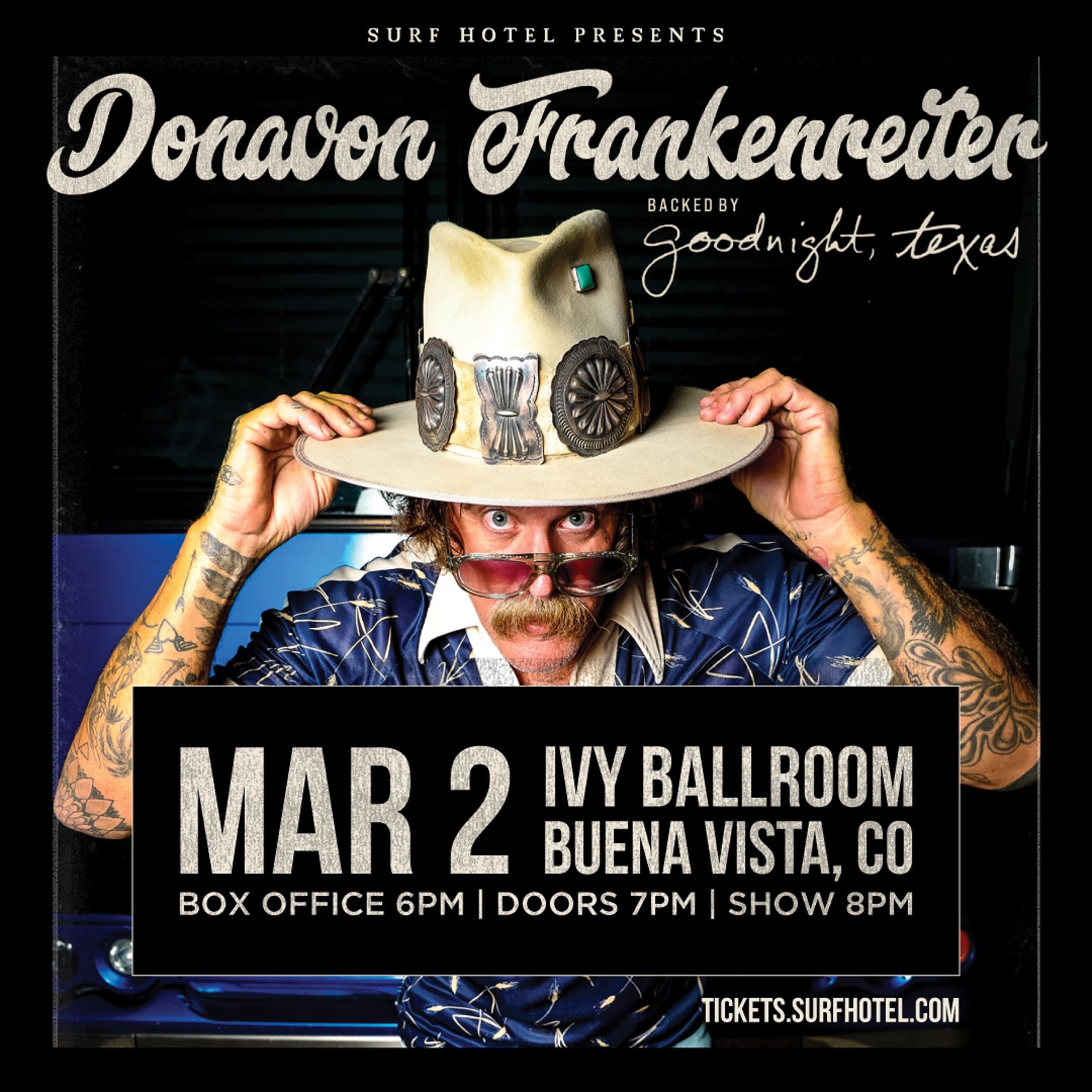 Donavon Frankenreiter Backed by Goodnight, Texas With Madeline Hawthorne Will Perform in the Ivy Ballroom at Surf Hotel