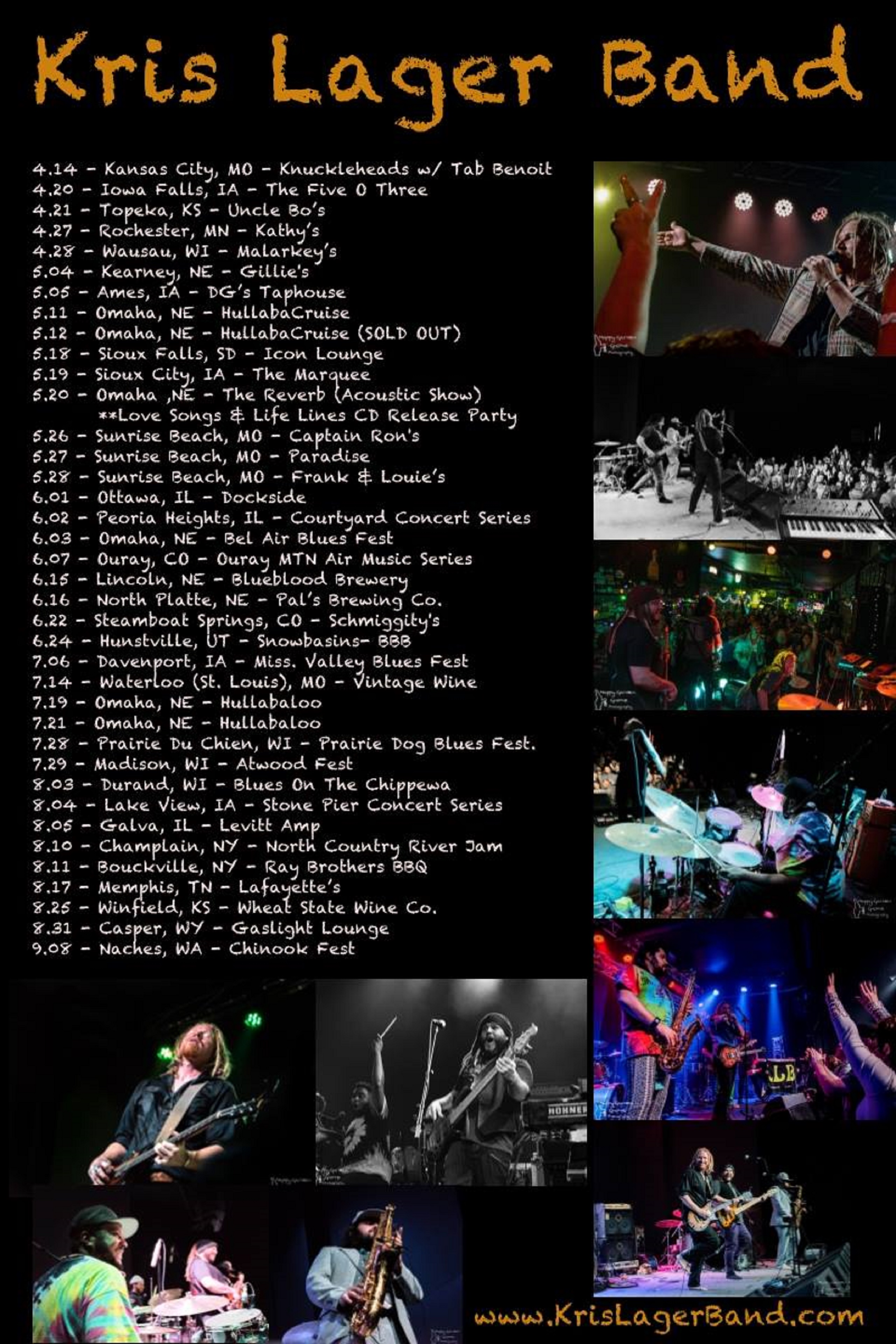 Kris Lager 2018 Spring Tour Dates