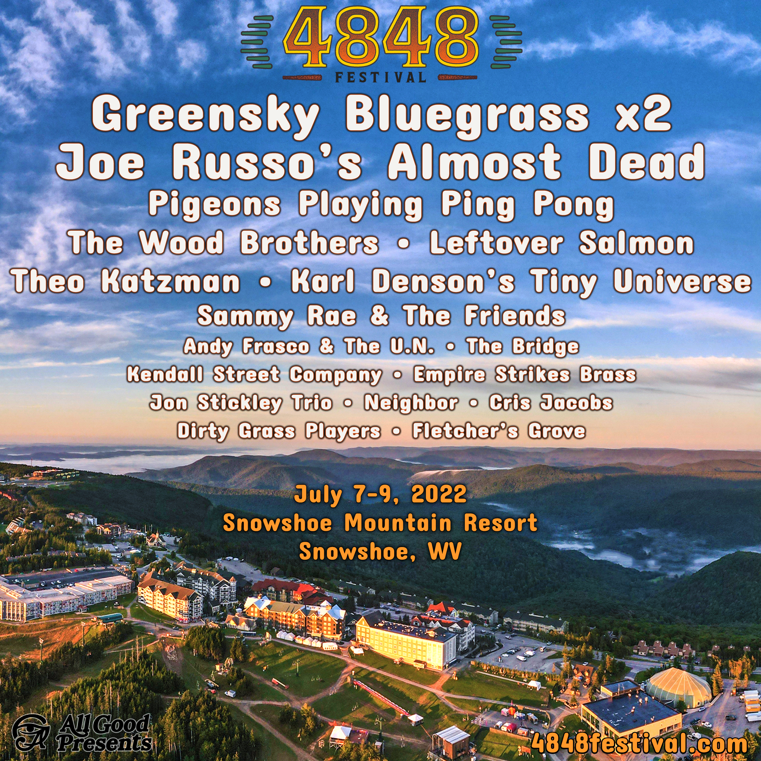 4848 Festival Announces Lineup for July 7 – 9 Event at Snowshoe Mountain