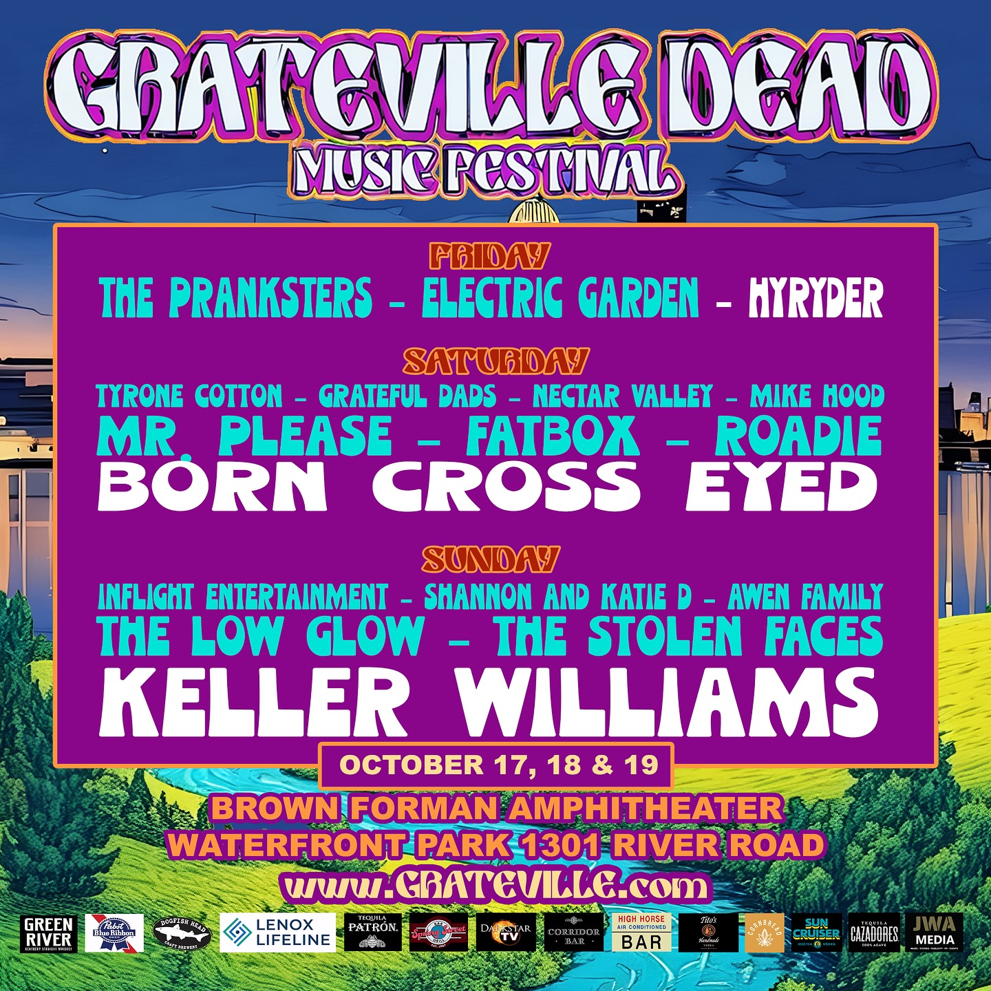 Grateville Dead Music Festival Returns to Louisville’s Waterfront Park, October 17–19, 2025
