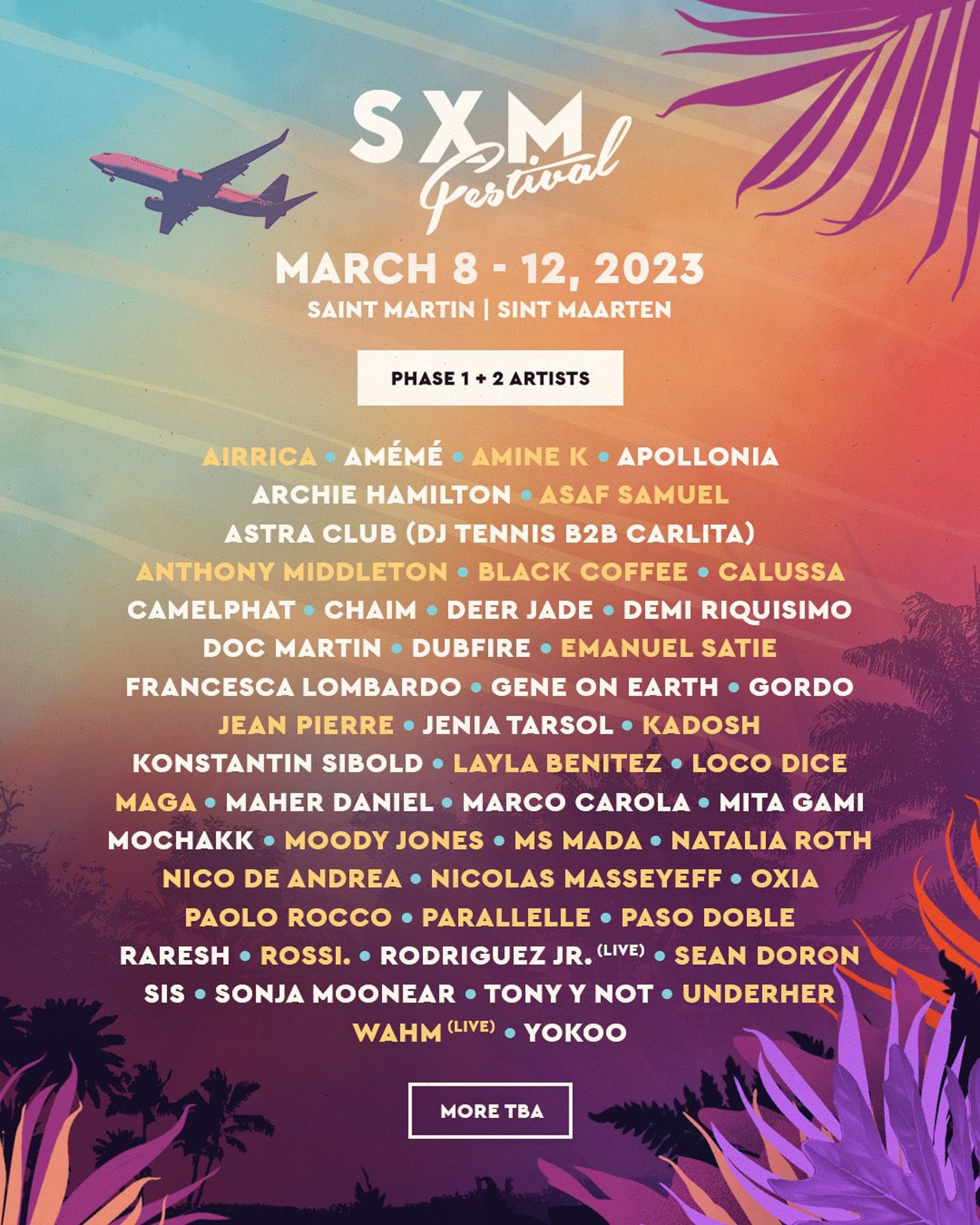 SXM Festival Announces Phase Two Lineup for 2023 Edition