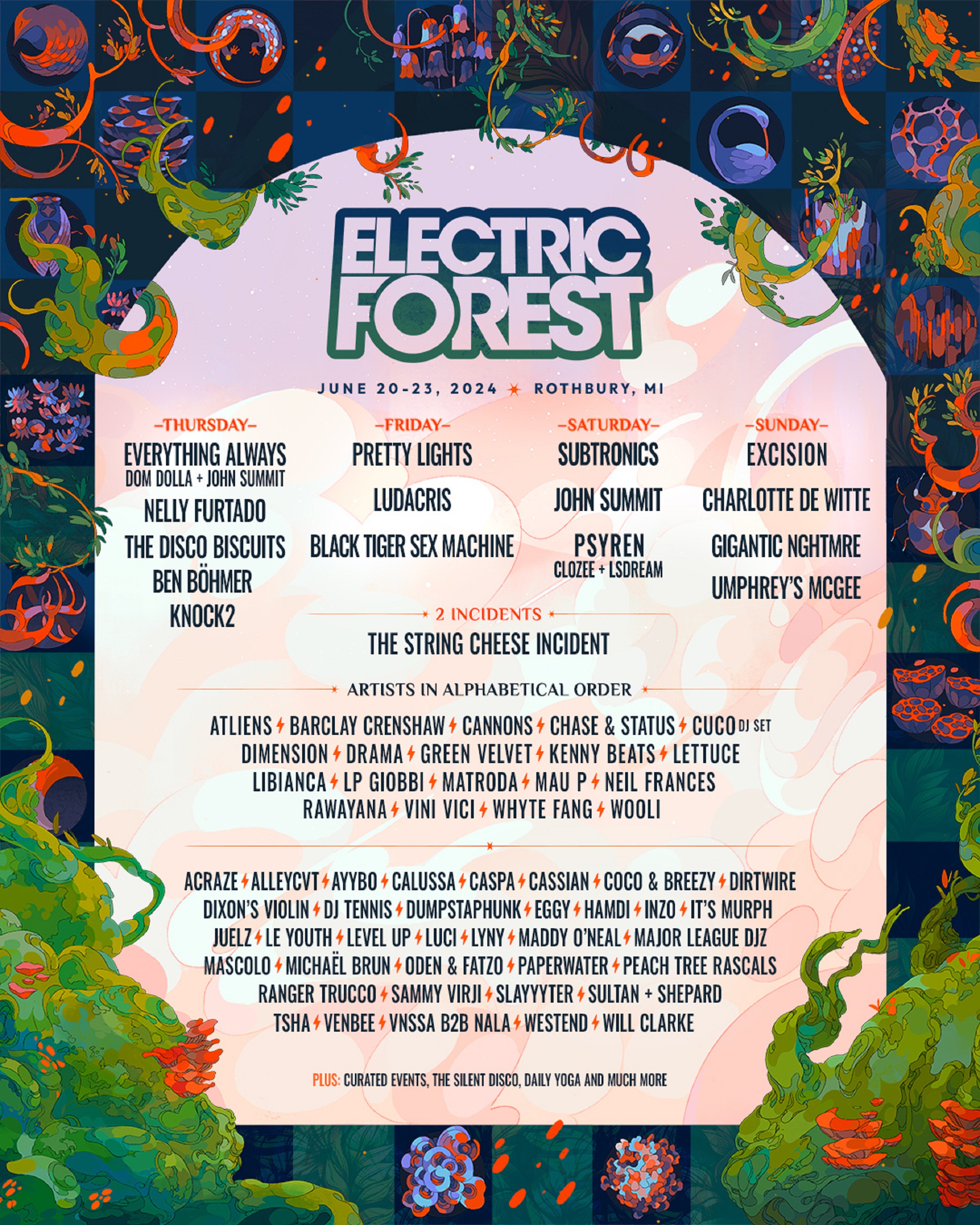 Electric Forest Announces Initial Music Lineup for 2024 Edition