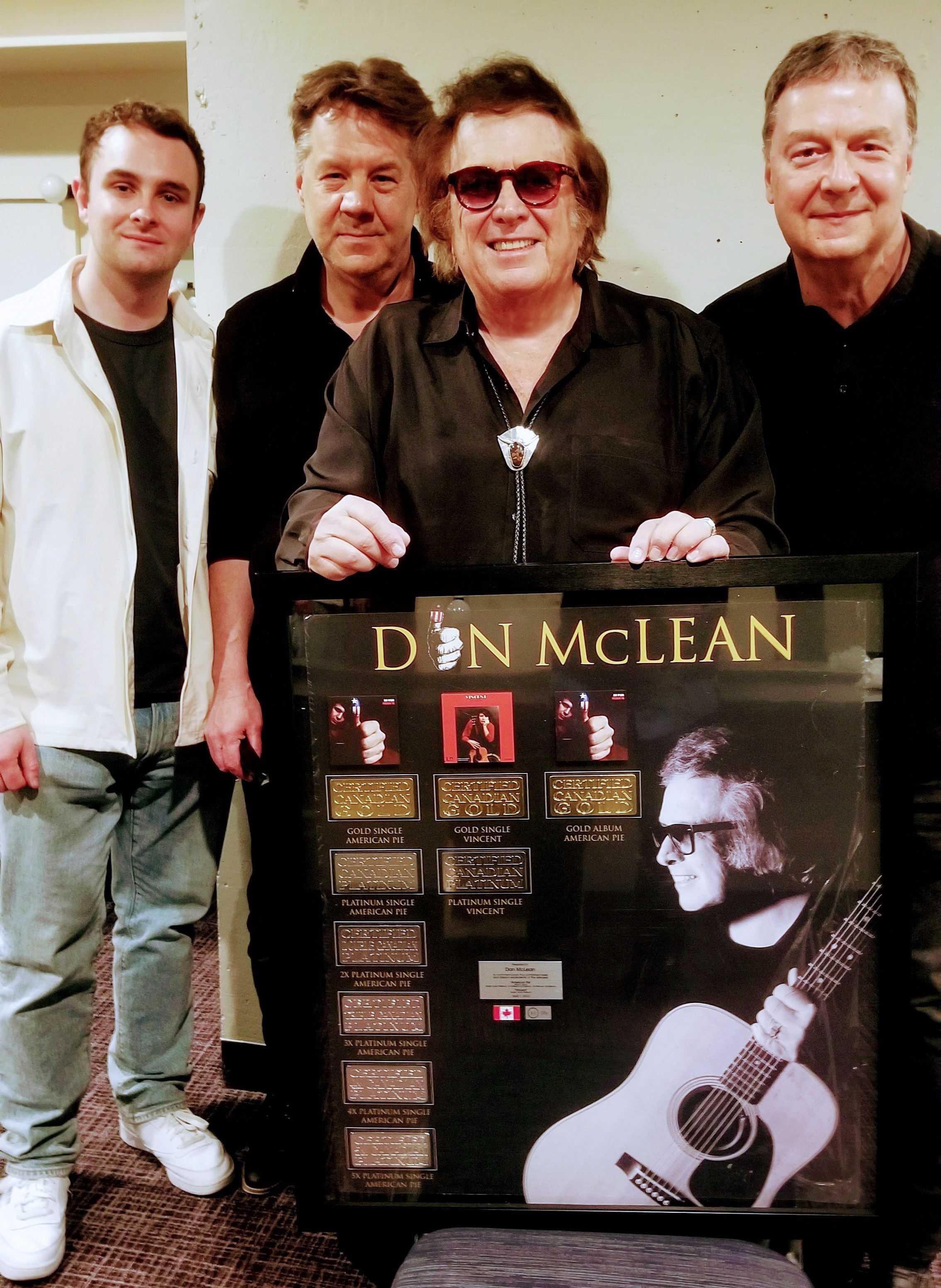 DON McLEAN AWARDED WITH MULTI-PLATINUM AWARD FOR "AMERICAN PIE" AND PLATINUM AWARD FOR "VINCENT" BY UNIVERSAL MUSIC CANADA