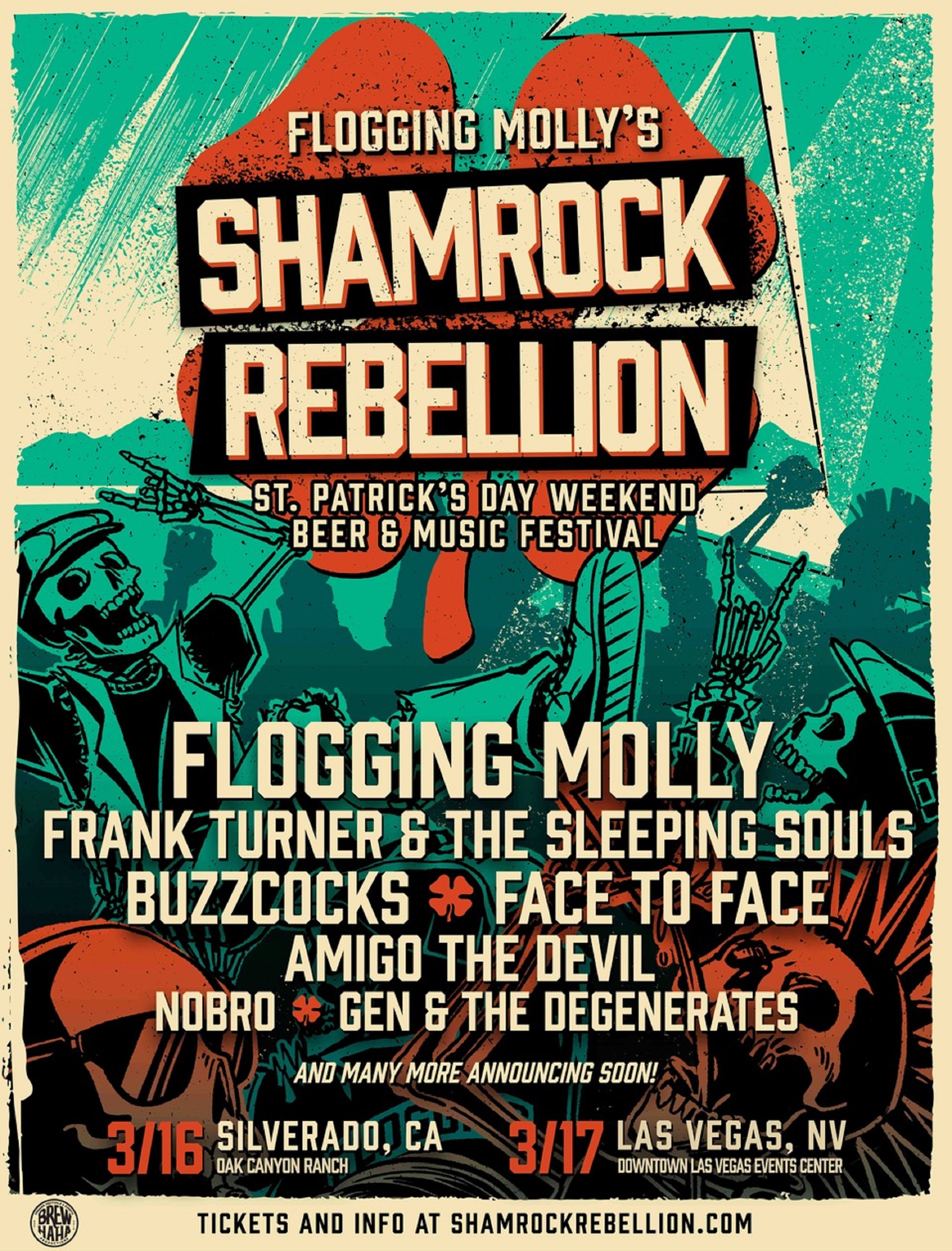 Flogging Molly’s Shamrock Rebellion - St. Patrick’s Day Weekend Events In Southern CA & Las Vegas