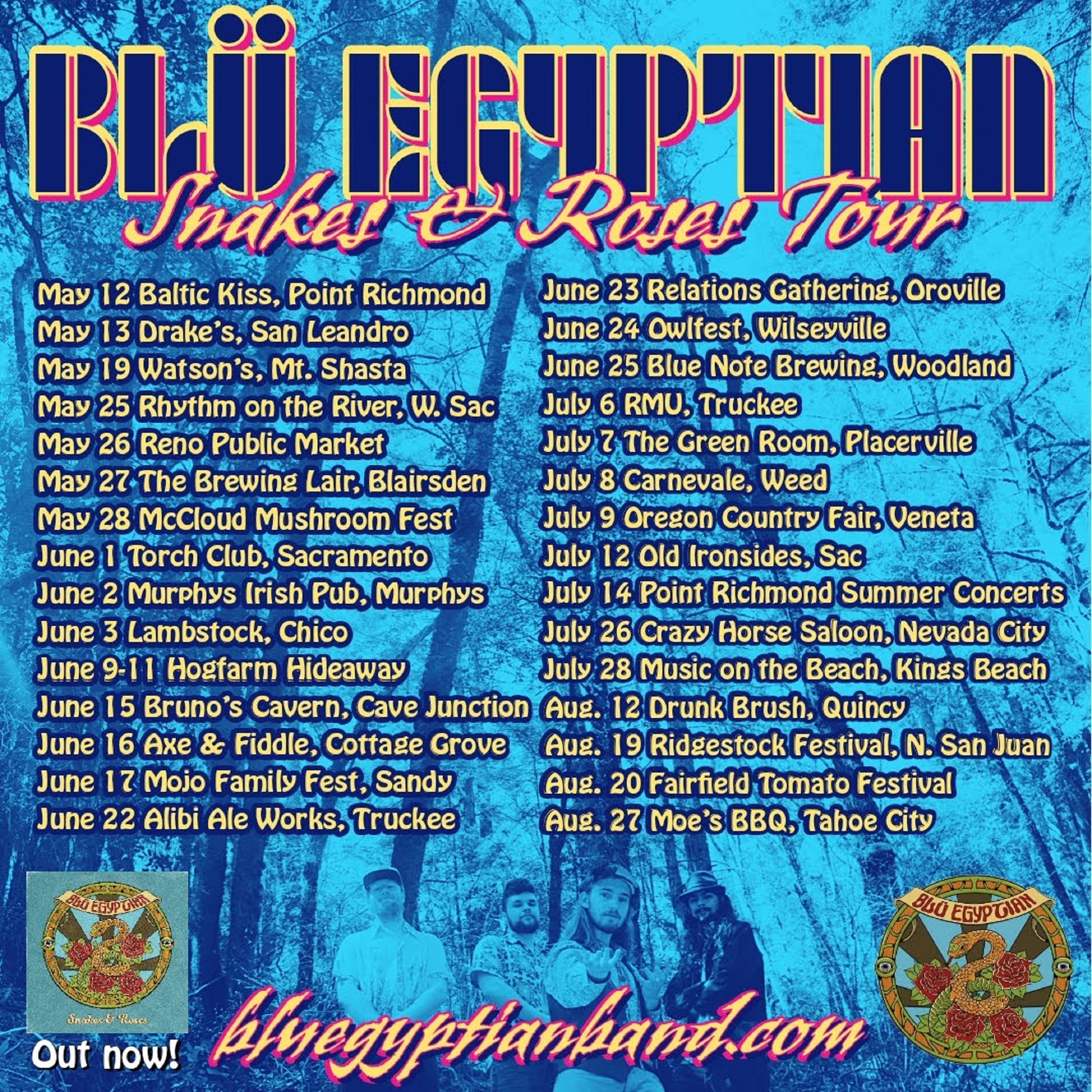 Blü Egyptian "Snakes & Roses" album release and summer tour