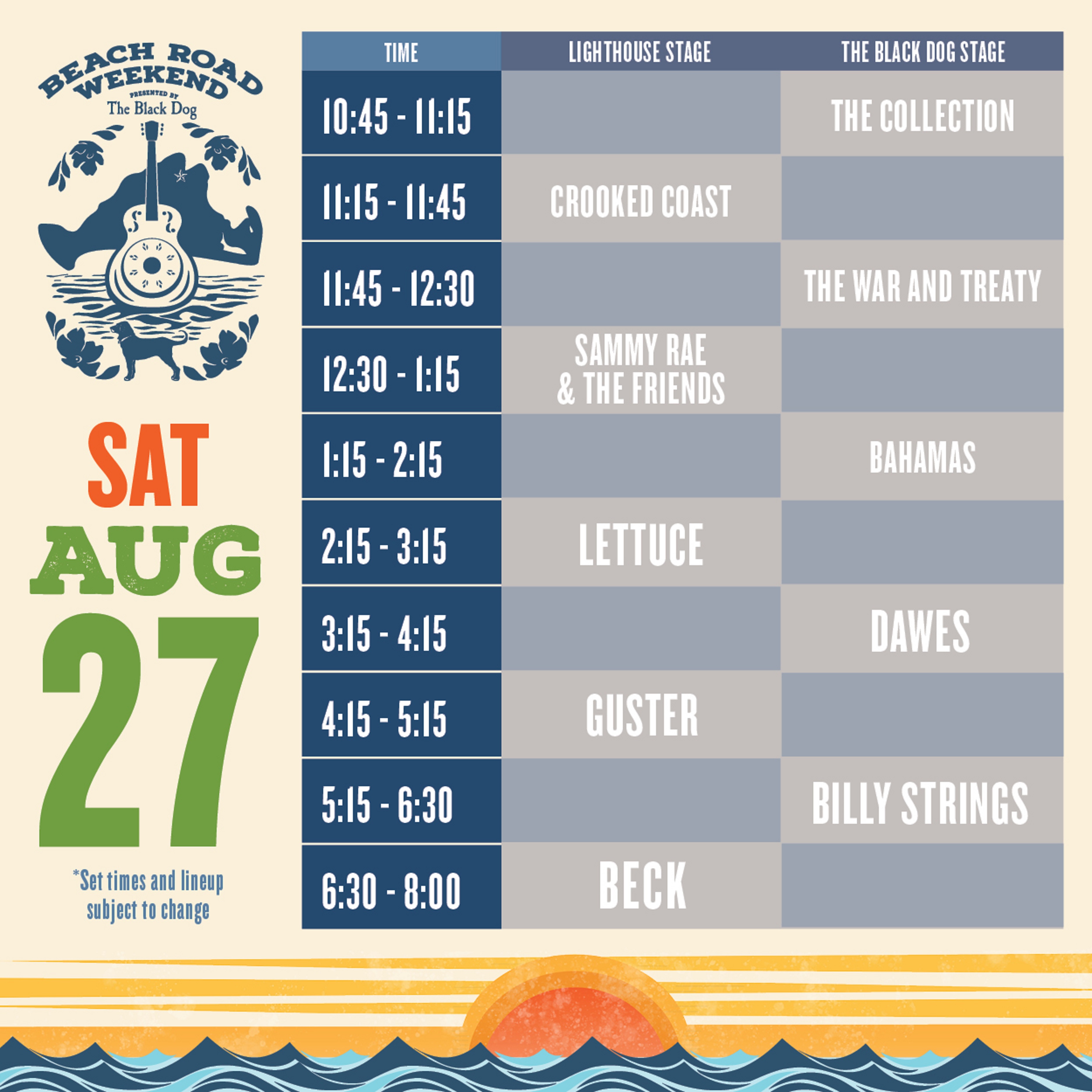 Beach Road Weekend Presented by the Black Dog Announces Daily Schedule