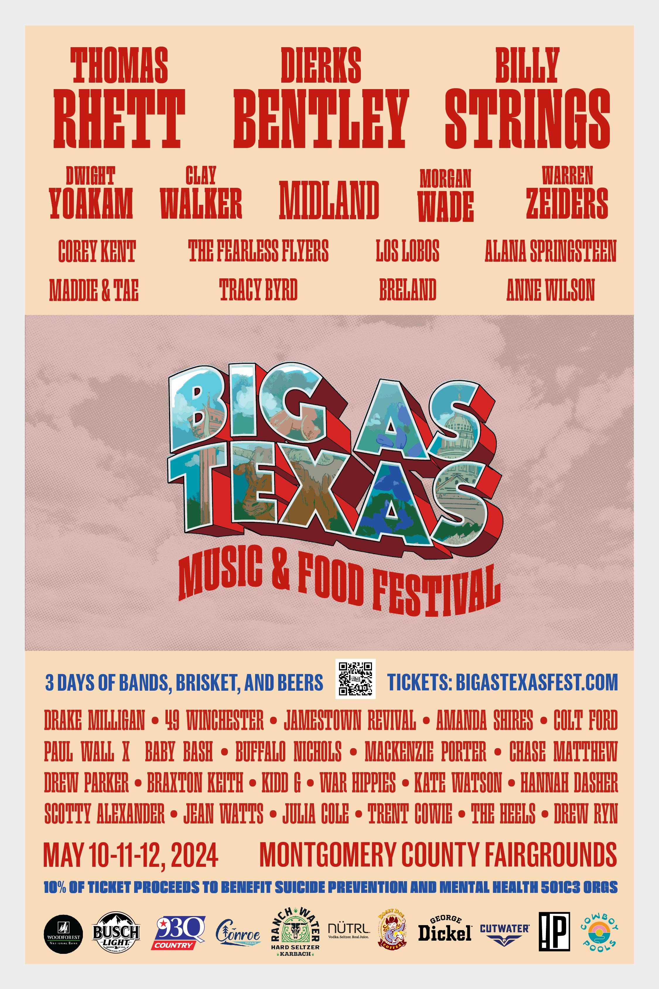 THOMAS RHETT, BILLY STRINGS & DIERKS BENTLY HEADLINE BIG AS TEXAS FESTIVAL 2024