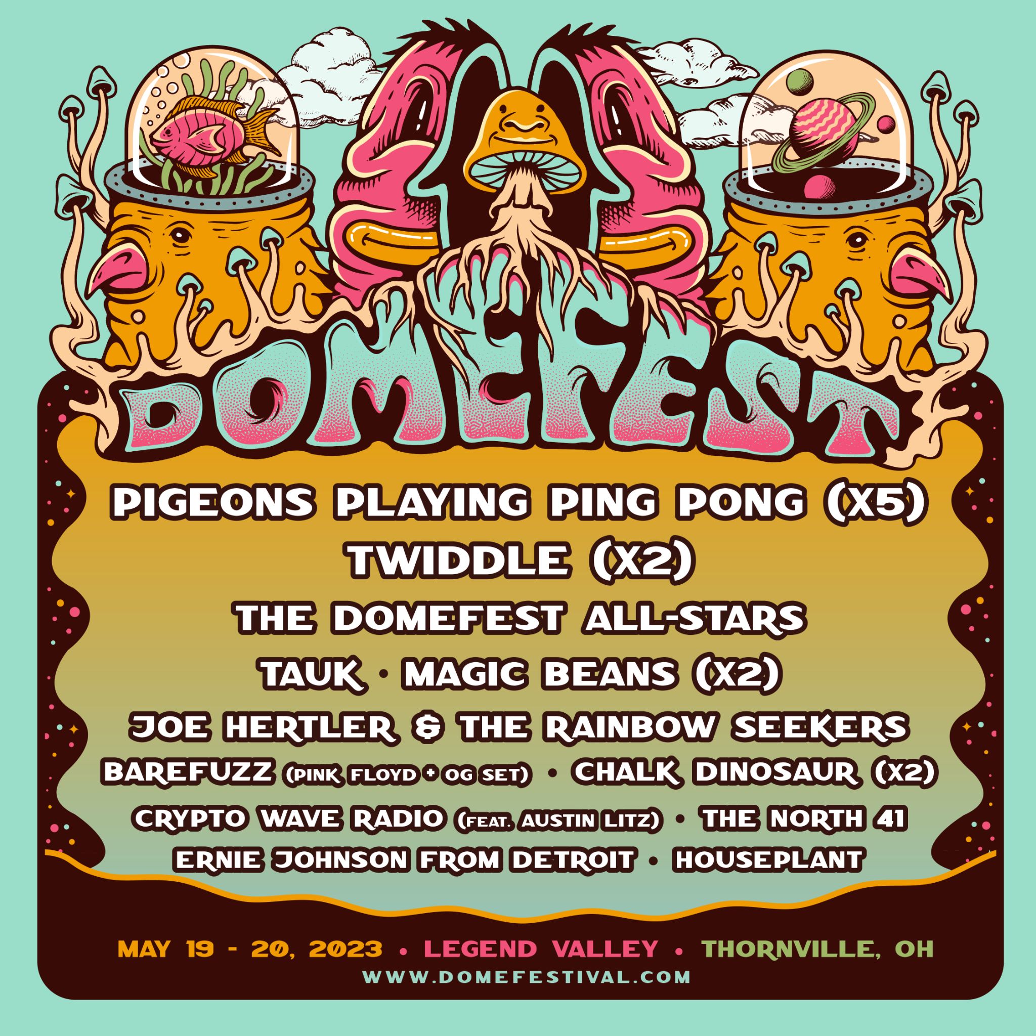 PIGEONS PLAYING PING PONG UNVEILS 2023 DOMEFEST LINEUP