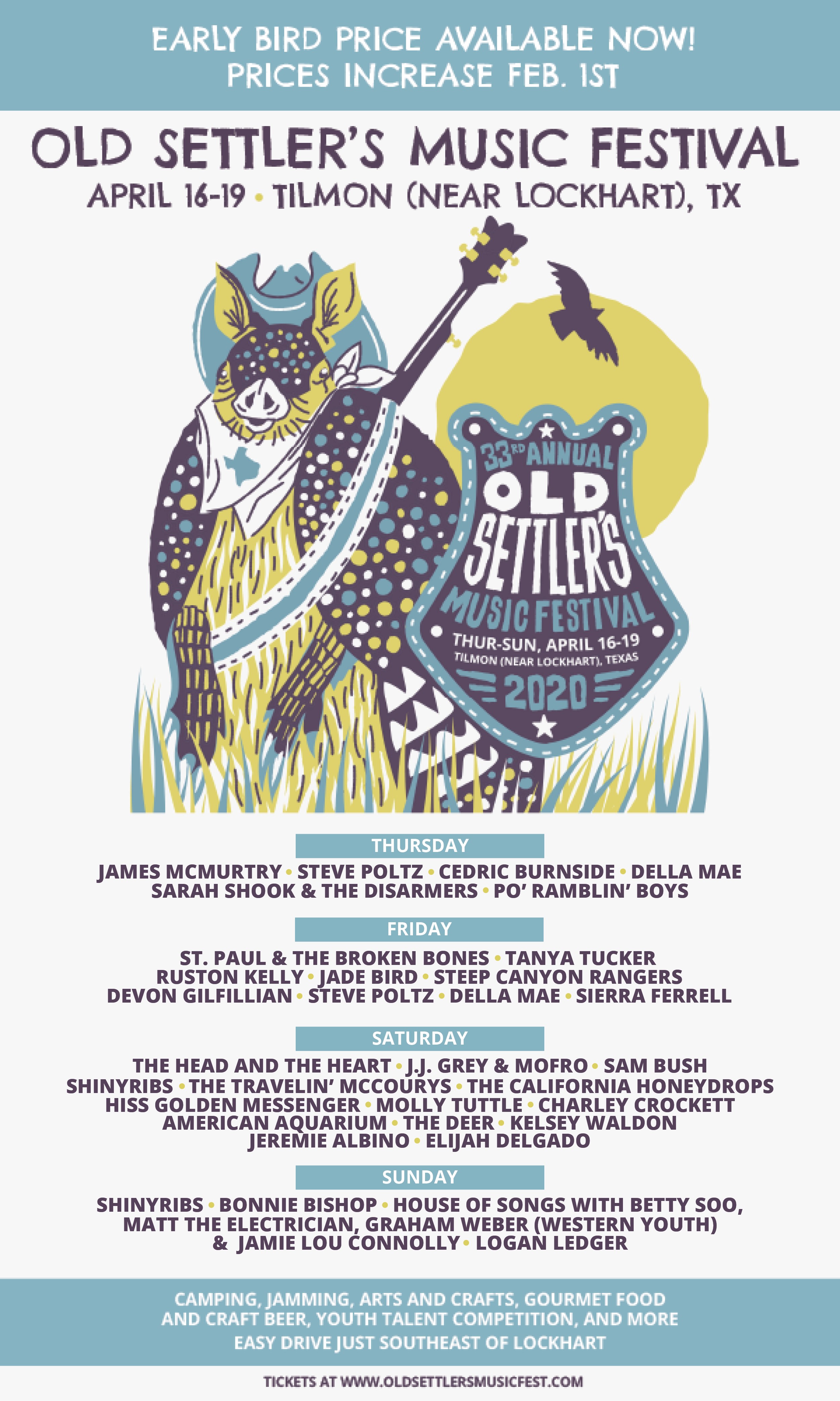 Old Settler's Music Festival Announces New Additions to 33rd Annual Festival Lineup