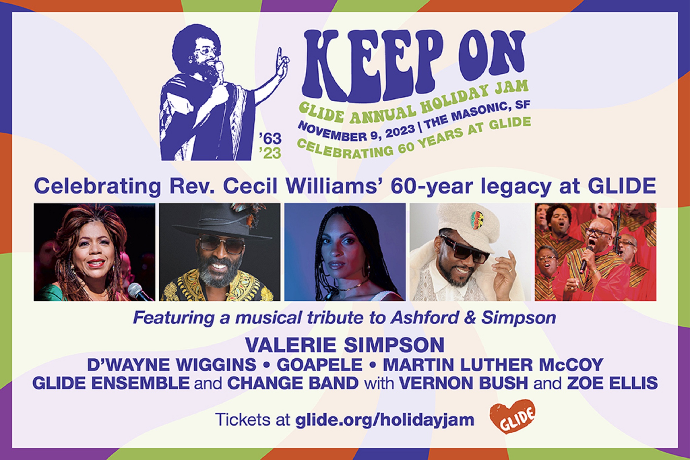 The GLIDE Annual Holiday Jam: Keep On Returns to The Masonic, San Francisco on  Thursday, November 9