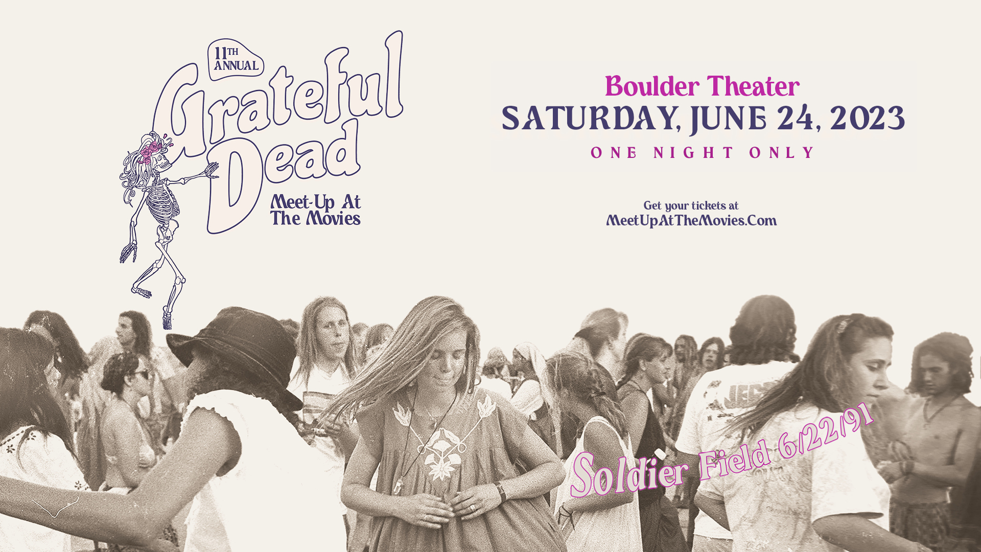 GRATEFUL DEAD MEET-UP 2023’ BRINGS THE DEAD’S FIRST EVER CONCERT AT CHICAGO’S SOLDIER FIELD TO CINEMAS WORLDWIDE ON JUNE 22 & 24 1991’S THREE-HOUR STADIUM SHOW PRESENTED GLOBALLY BY RHINO ENTERTAINMENT & TRAFALGAR RELEASING