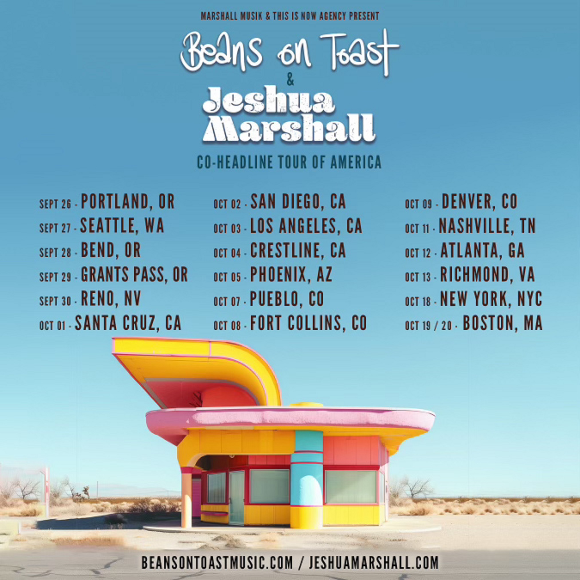 Outlaw UK Folk Singer BEANS ON TOAST and JESHUA MARSHALL, of Larry and His Flask, Announce U.S. Co-Headline Tour, Sept 26 - Oct 20
