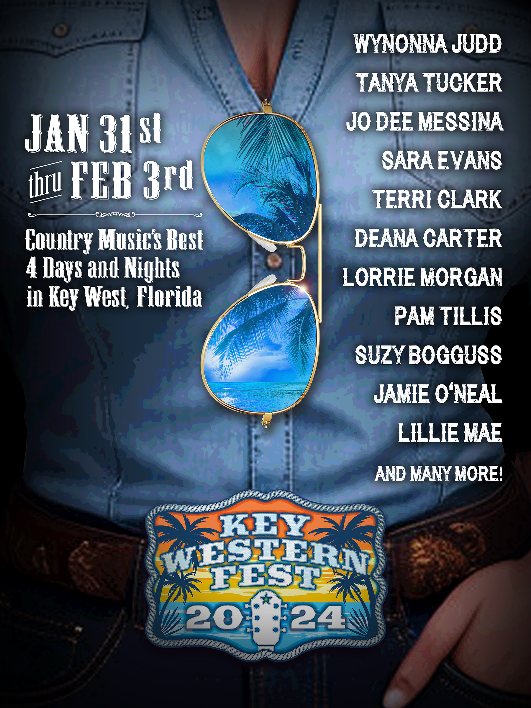 SECOND ANNUAL KEY WESTERN FEST 2024 RETURNS WITH ALL-FEMALE LINEUP IN KEY WEST, FLORIDA ON JANUARY 30- FEBRUARY 3