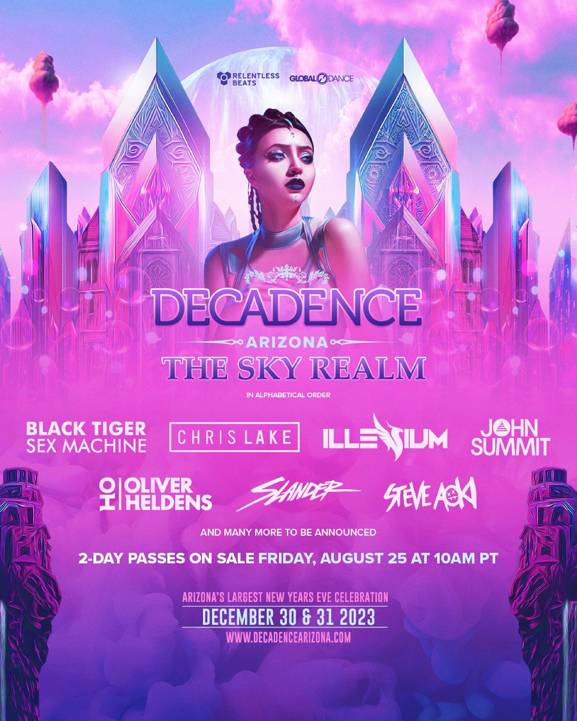 RELENTLESS BEATS PUSHES THE LIMIT WITH DECADENCE ARIZONA: THE SKY REALM PHASE 01 LINEUP ANNOUNCEMENT