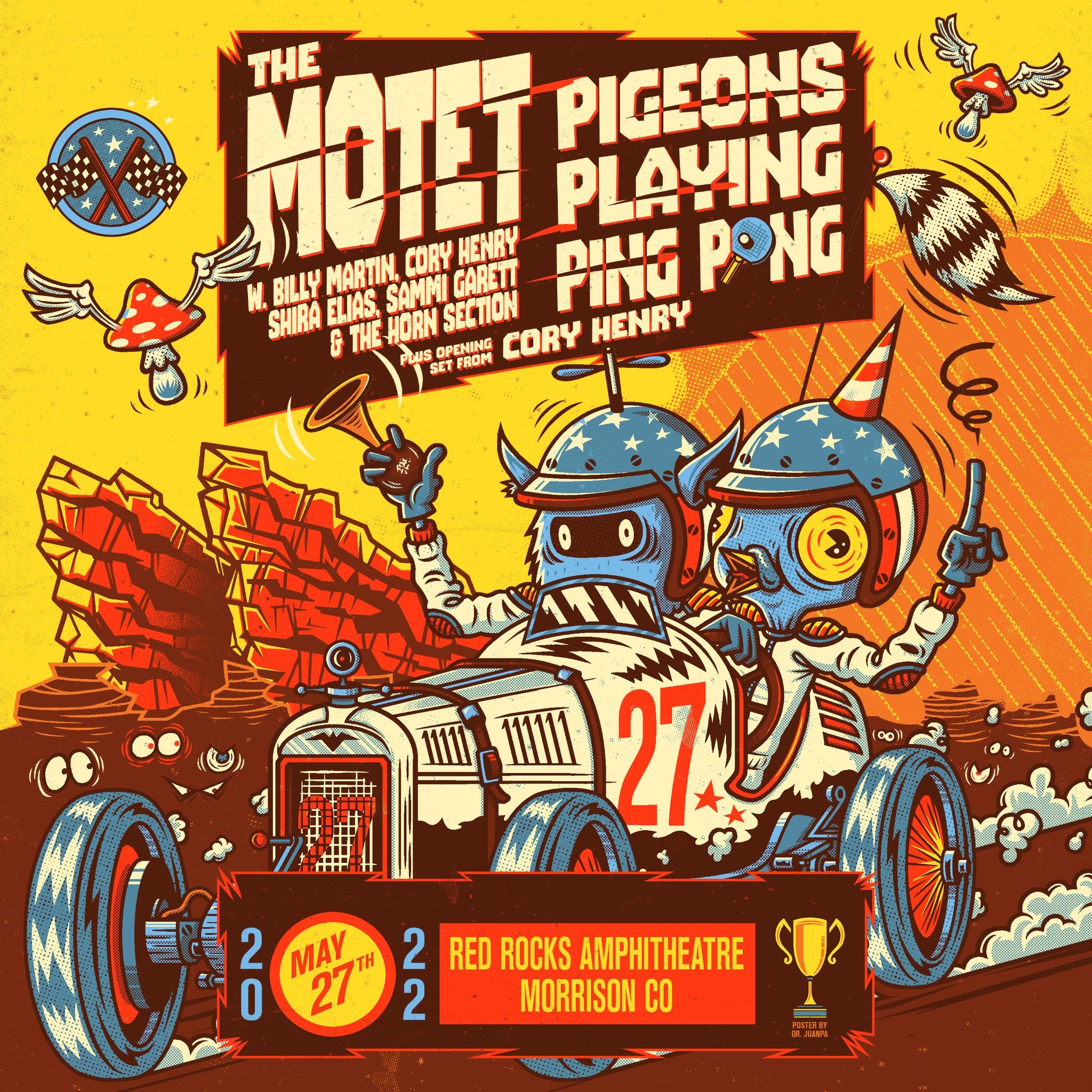 THE MOTET AND PIGEONS PLAYING PING PONG ANNOUNCE MAY CONCERT AT RED ROCKS AMPHITHEATER